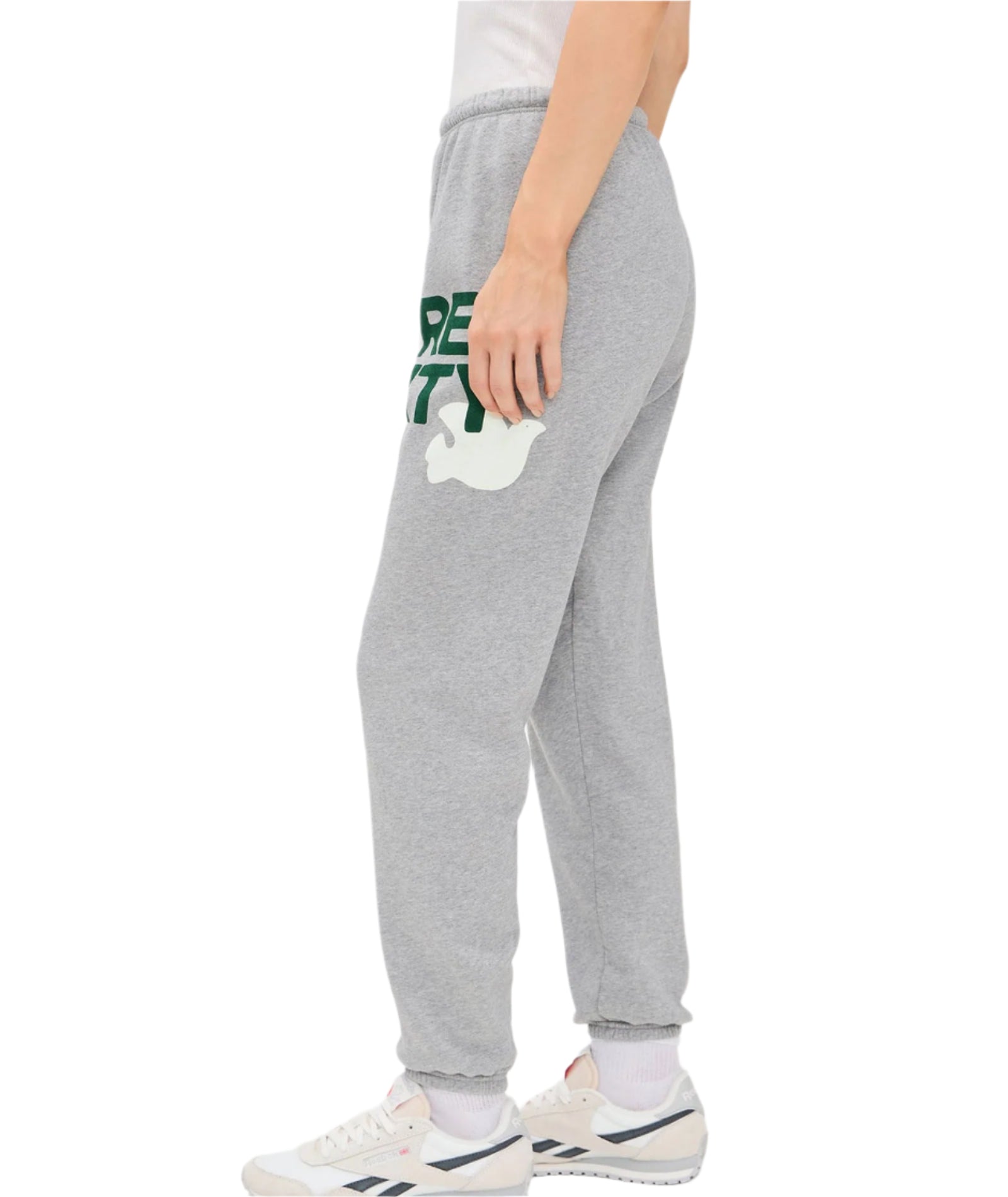 FREECITY Women's Plus Size Sweatpants - Heather Army Green Joggers for Casual Wear, Lounge & Workout