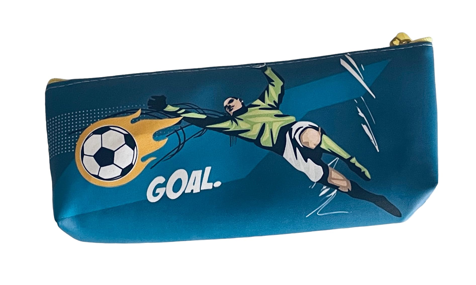 Football Pencil Case for Kids & Students - Soccer Themed School Supply Organizer (21x10x3cm, Aqua Blue) - Perfect for Birthday Gifts, Back to School, and Classroom Essentials