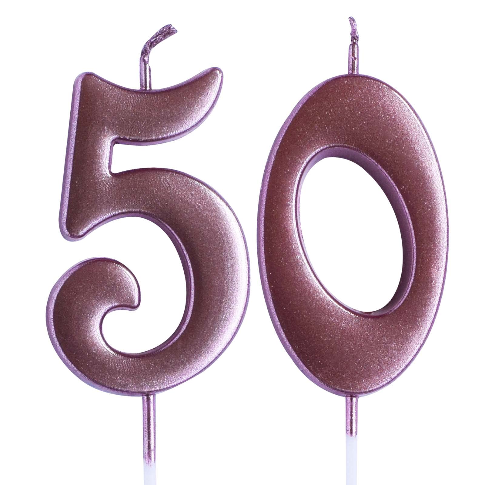 50th Birthday Rose Candle - Number 50 Cake Topper for Women & Men | Anniversary Party Decorations & Supplies | Perfect for Milestone Celebrations, Retirement Parties & Golden Anniversary Decor