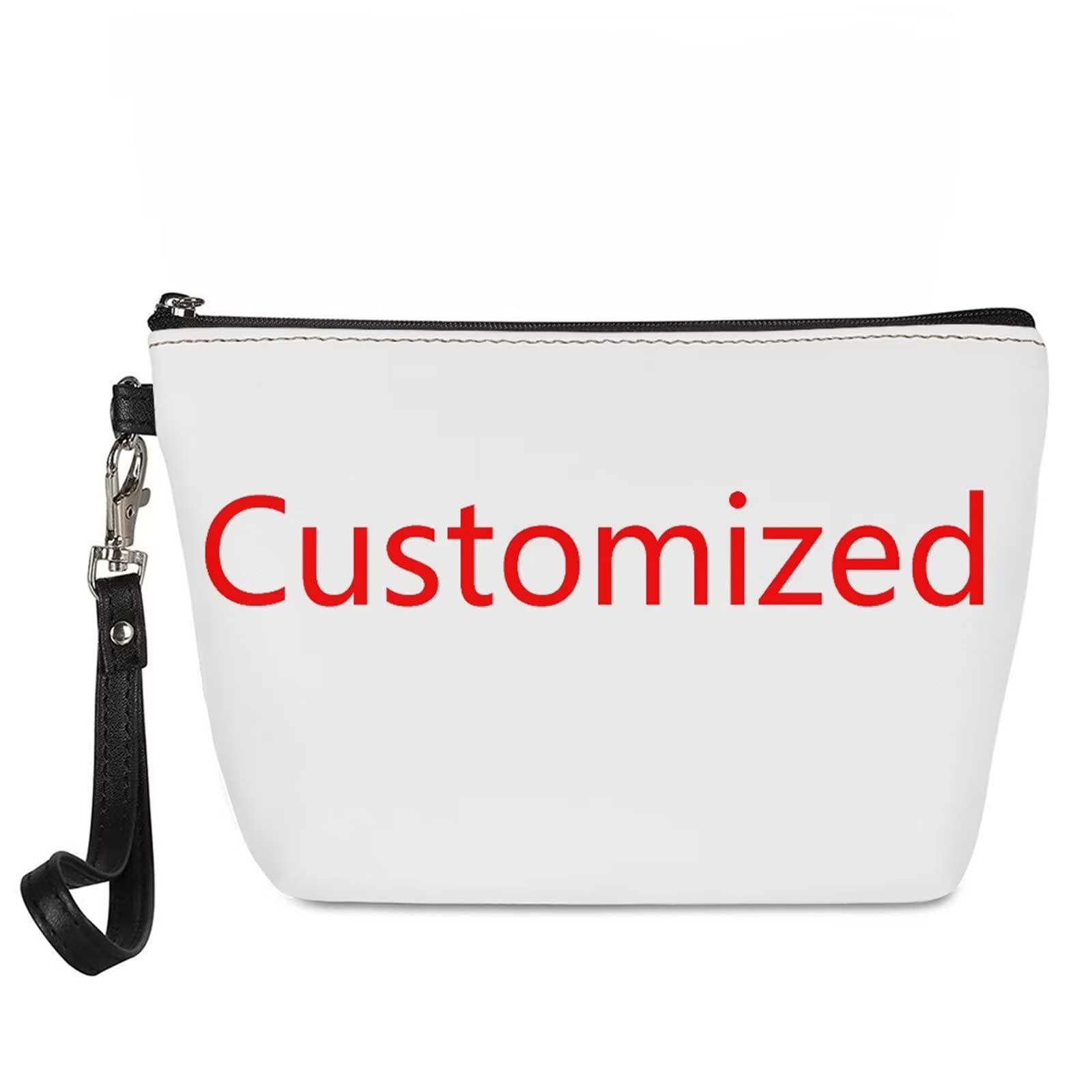 Personalized Leather Cosmetic Bag - Custom Printed with Your Image/Text - Portable Makeup & Toiletry Pouch for Travel, Gifts, and Daily Storage