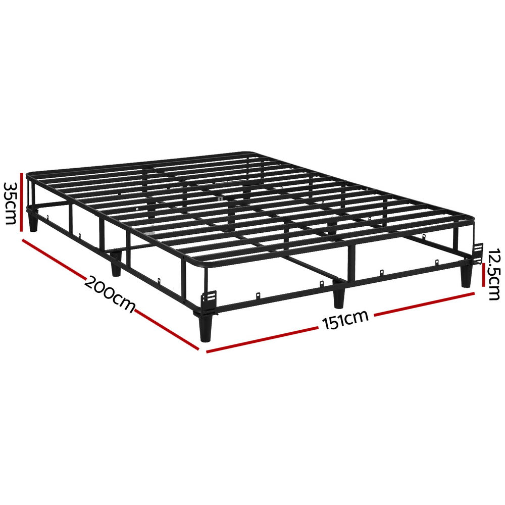 MASON Queen Size Metal Bed Frame - Sturdy & Modern Grey Platform Bed with Easy Assembly - Perfect for Bedrooms, Guest Rooms & Apartments