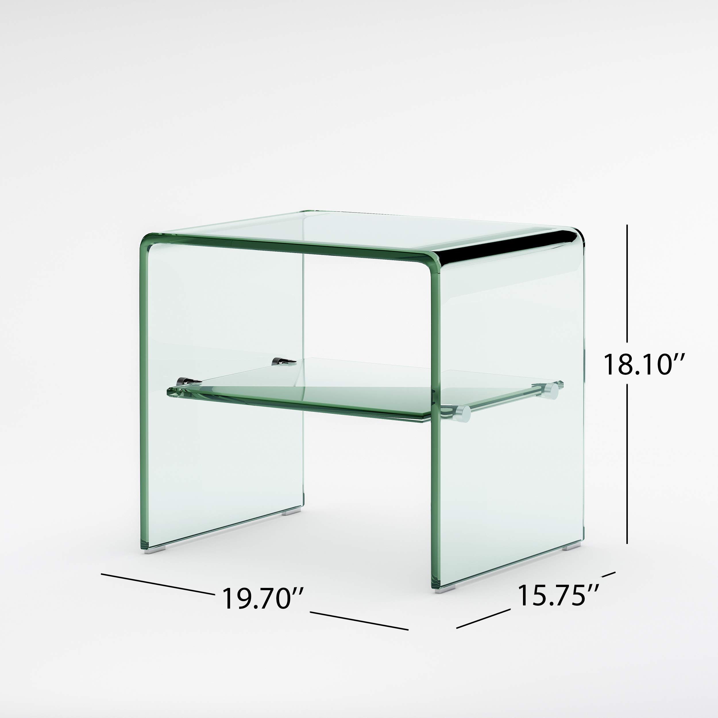 Christopher Knight Home Czarina End Tables - 2-Piece Set, Clear Acrylic Modern Nightstands for Living Room, Bedroom, or Office