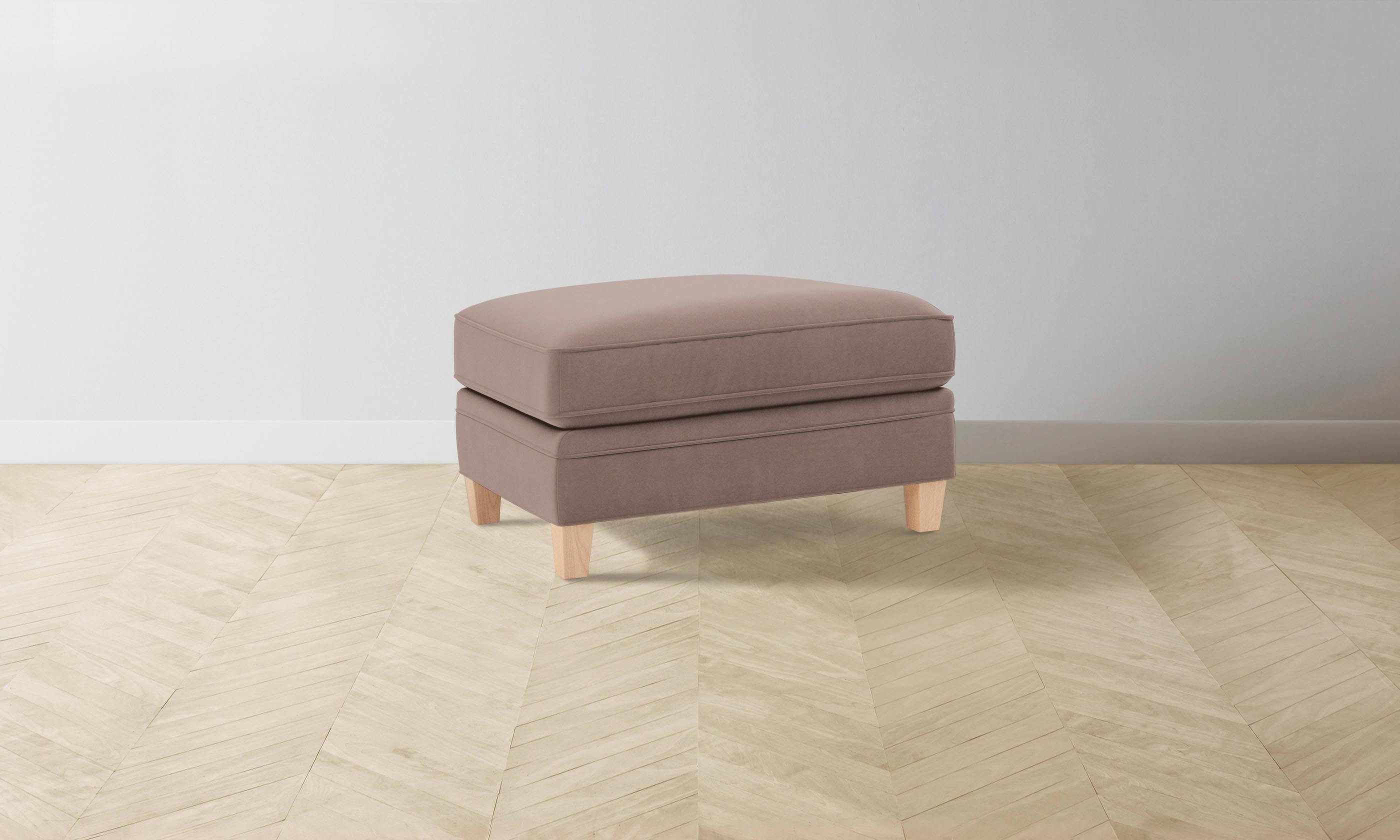 Carmine Mohair Peony Ottoman - Luxurious Footstool for Living Room, Bedroom & Home Decor - Perfect for Relaxing, Reading & Adding Elegance