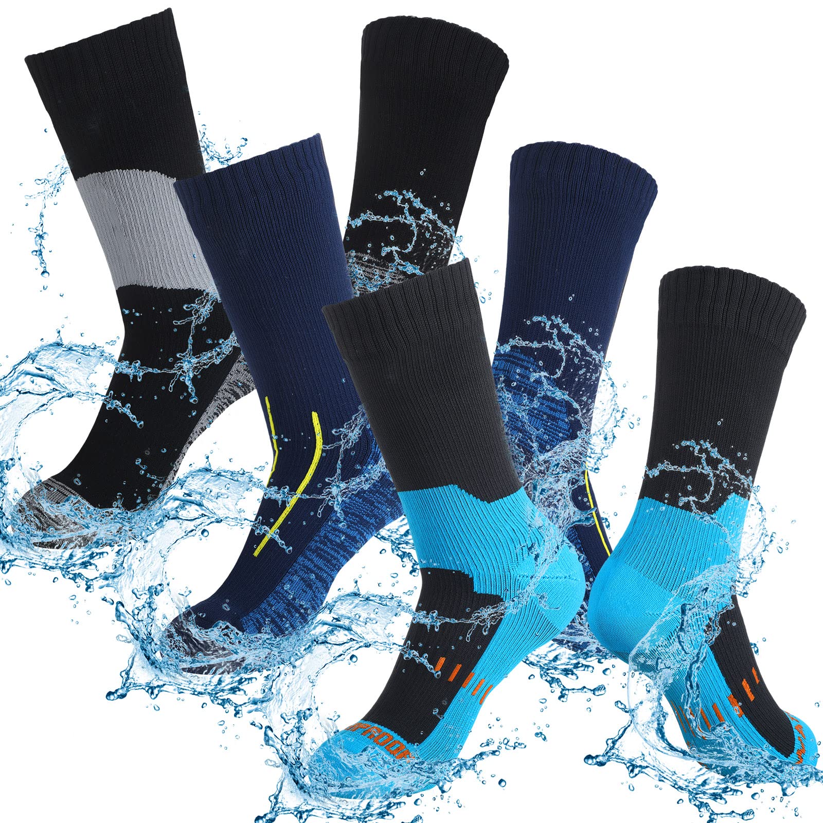 3 Pairs Unisex Waterproof Breathable Knit Socks for Men & Women - Hiking, Wading, Trail Running, Skiing - 3 Color Options - Perfect for Outdoor Adventures & Cold Weather Activities