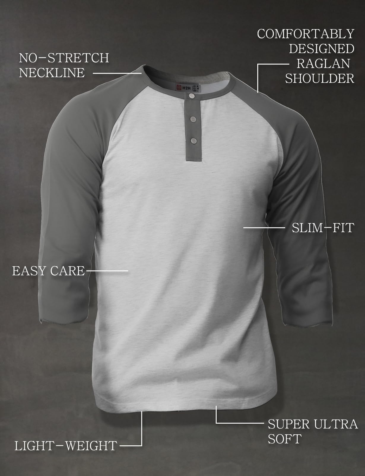 Men's Casual Slim Fit Henley T-Shirts - Raglan Long & 3/4 Sleeve Baseball Jersey Tees for Everyday Wear | Gym, Workout, Street Style Fashion