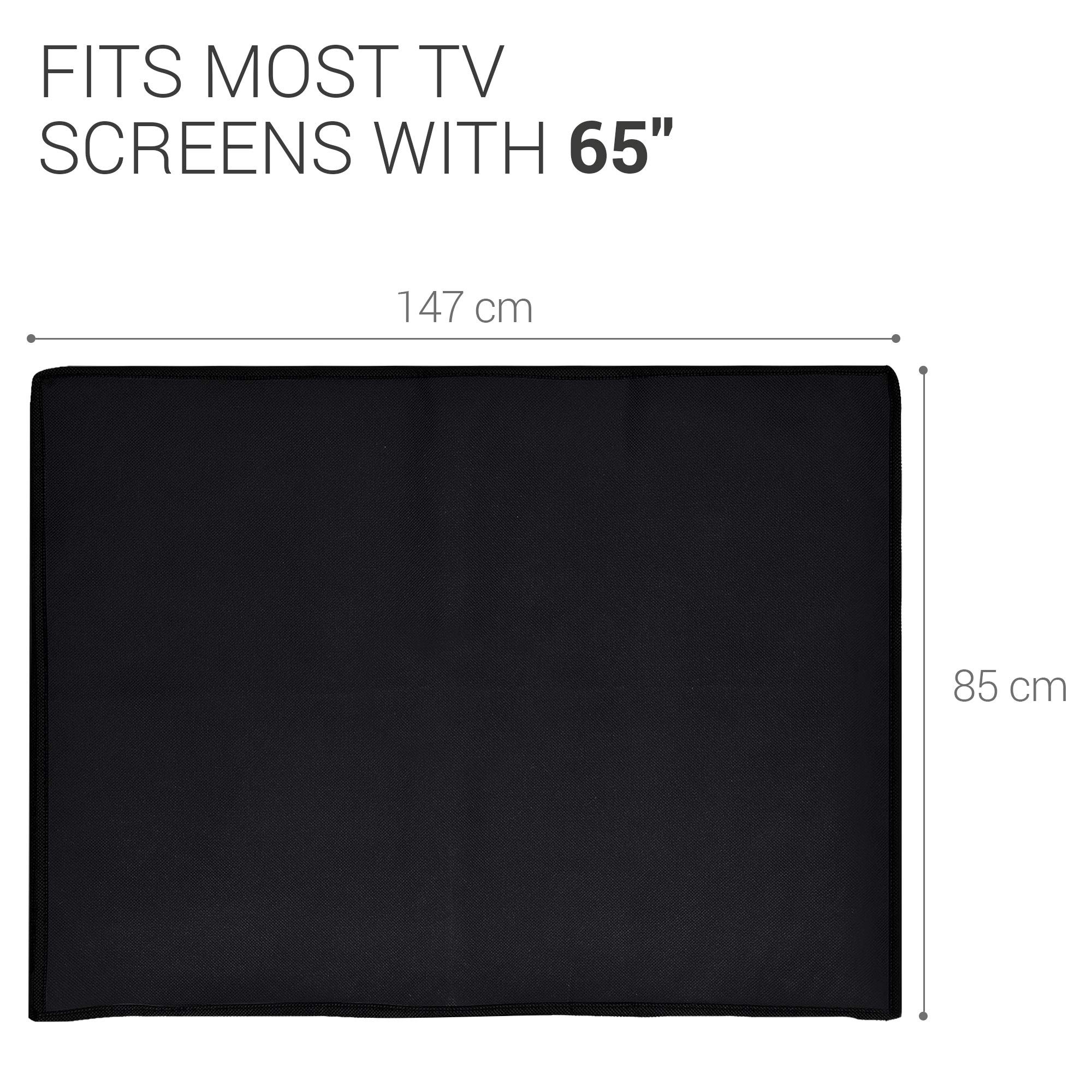kwmobile 65 Inch TV Dust Cover - Black Fabric Screen Protector for Indoor Flat Screen TVs | Perfect for Living Room, Bedroom & Home Theater Protection