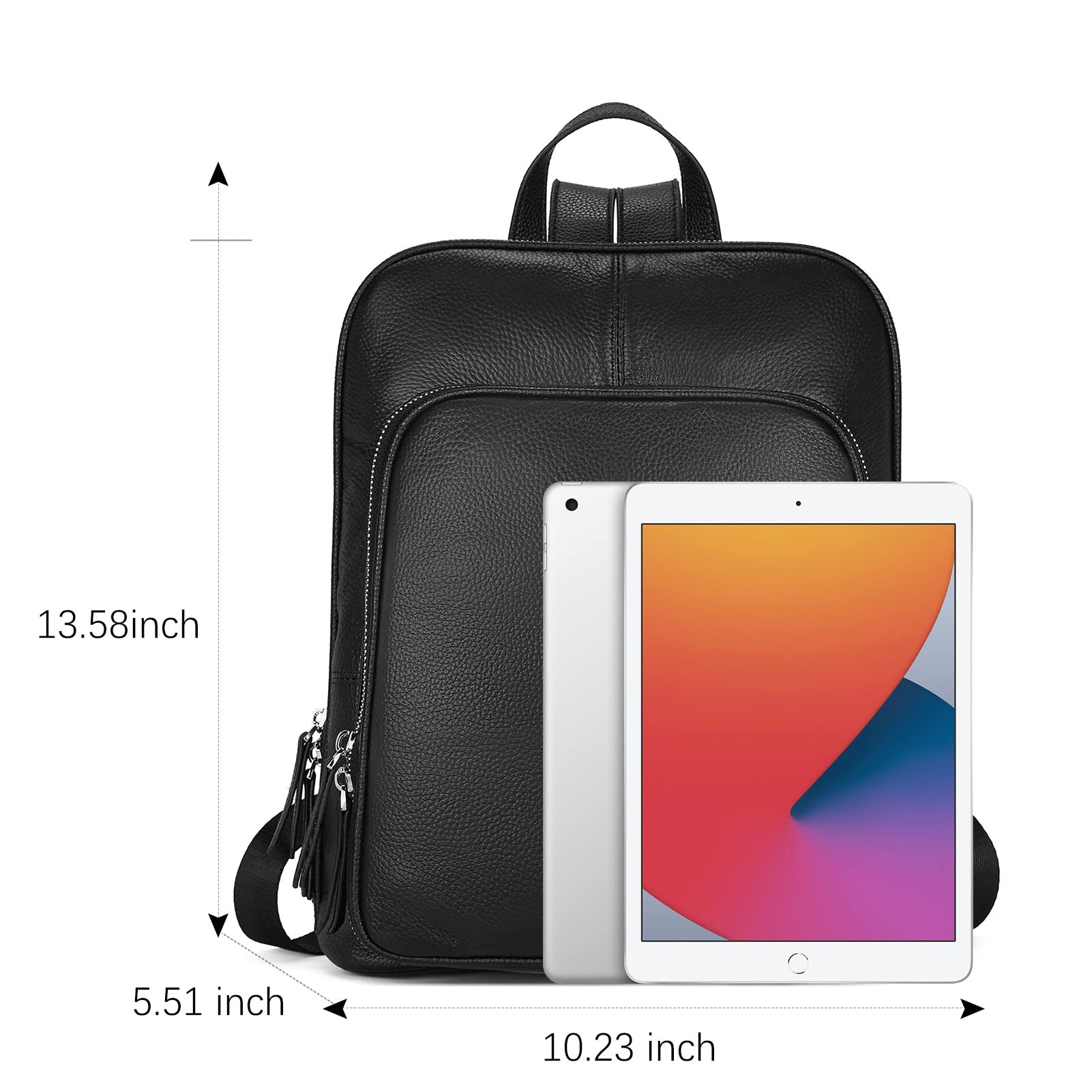 BOSTANTEN Genuine Leather Backpack Purse for Women - Stylish Laptop Backpack, College School Bag, Travel Backpack & Work Commuter Bag (Perfect for Work, School, Travel & Daily Use)