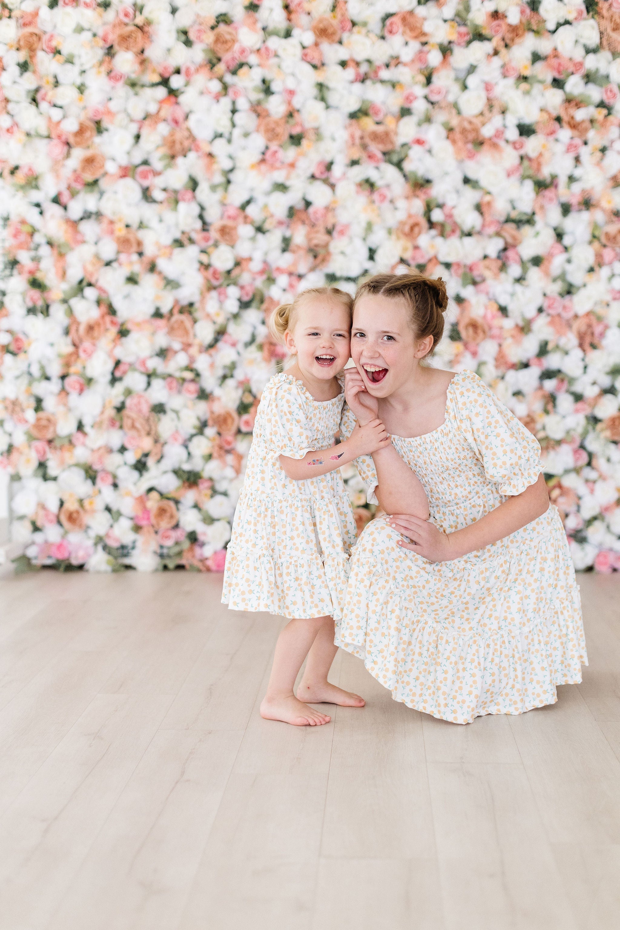 Marvelous Marigolds Smocked Ruffle Dress for Girls | Floral Print Summer Party Outfit | Perfect for Birthday, Easter & Special Occasions