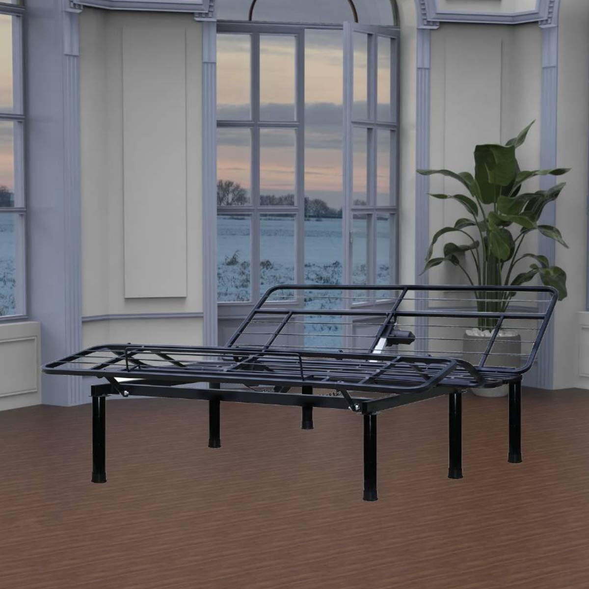 Adjustable Bed Frame with Head and Feet Tilt - Zero Gravity Position, Wireless Remote Control, Quiet Motor, Supports 705 lbs - Queen Size Black - Perfect for Back Pain Relief, Reading & Watching TV in Bed