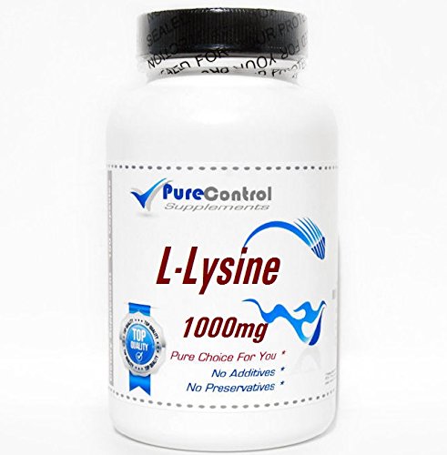 PureControl Supplements L-Lysine 1000mg - 200 Capsules | Pure Amino Acid Supplement for Immune Support & Collagen Production | Ideal for Fitness, Skin Health & Cold Sore Prevention