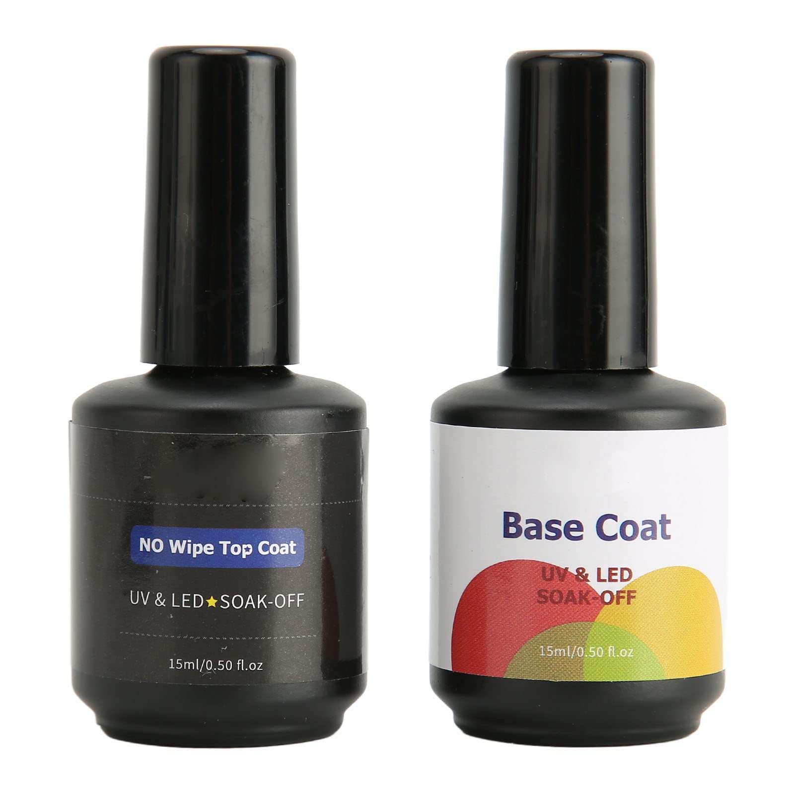 Professional Nail Base & Top Coat Set - Long Lasting Shine Finish for DIY & Salon Nail Art | Clear Polish for Strong, Healthy Nails at Home or Professional Use