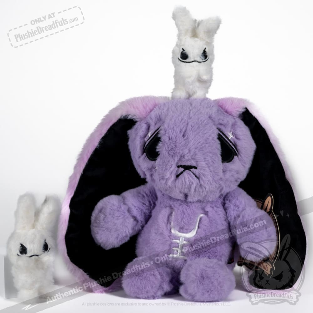 Plushie Dreadfuls Anxiety Rabbit Stuffed Animal - Purple Limited Edition Plush Toy for Stress Relief & Comfort | Perfect for Anxiety Support, Therapy, and Cuddling