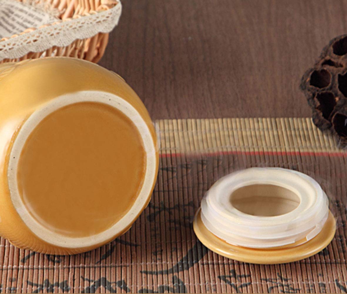 Premium Ceramic Honey Jar with Airtight Seal Lid - Bee-Themed Food Storage Container for Honey, Candy, Snacks | Perfect for Kitchen, Pantry & Gift Giving