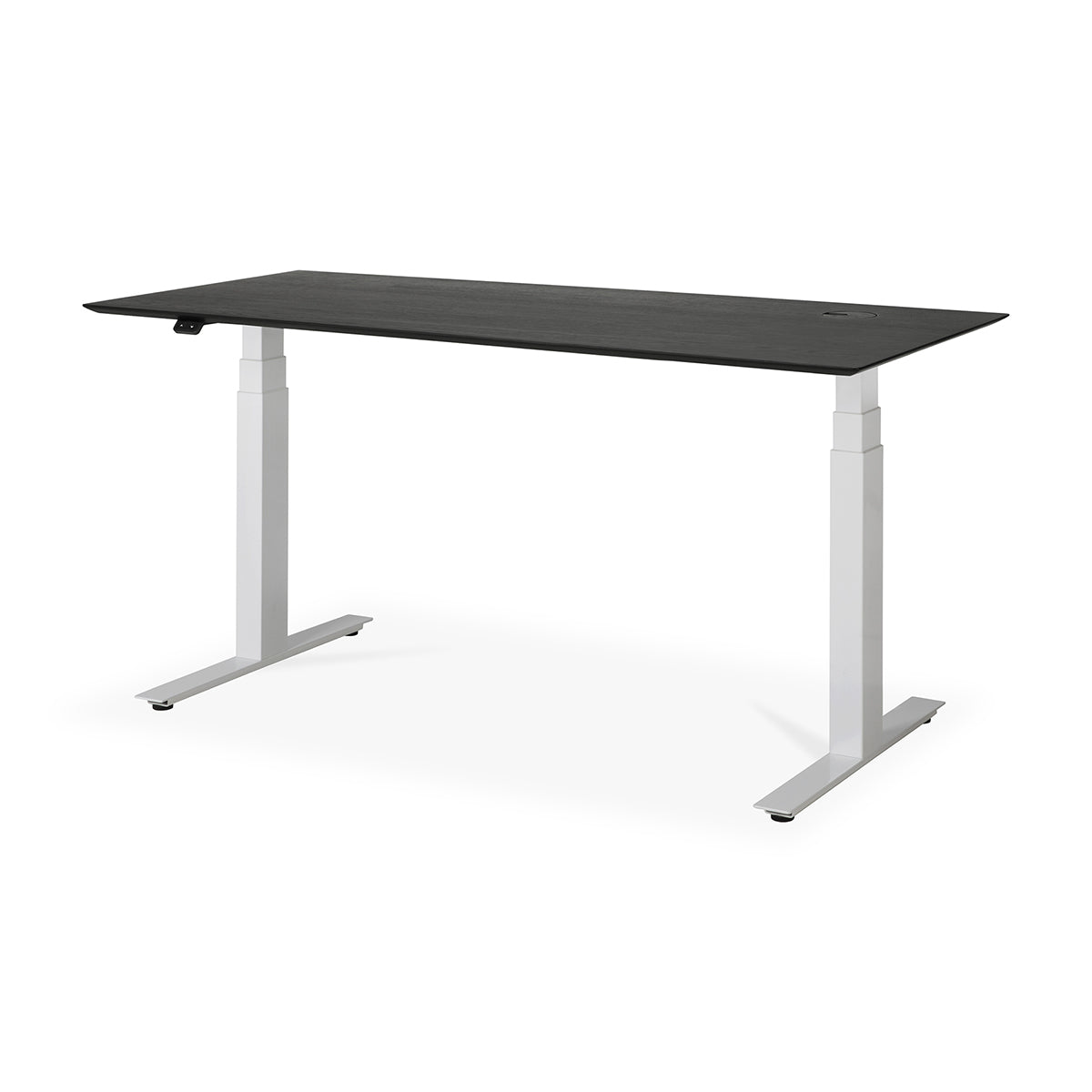 Adjustable Rectangle Desk with Cable Management - 160cm (Oak Black, White) for Home Office, Study Room & Workspace | Ergonomic UK Design