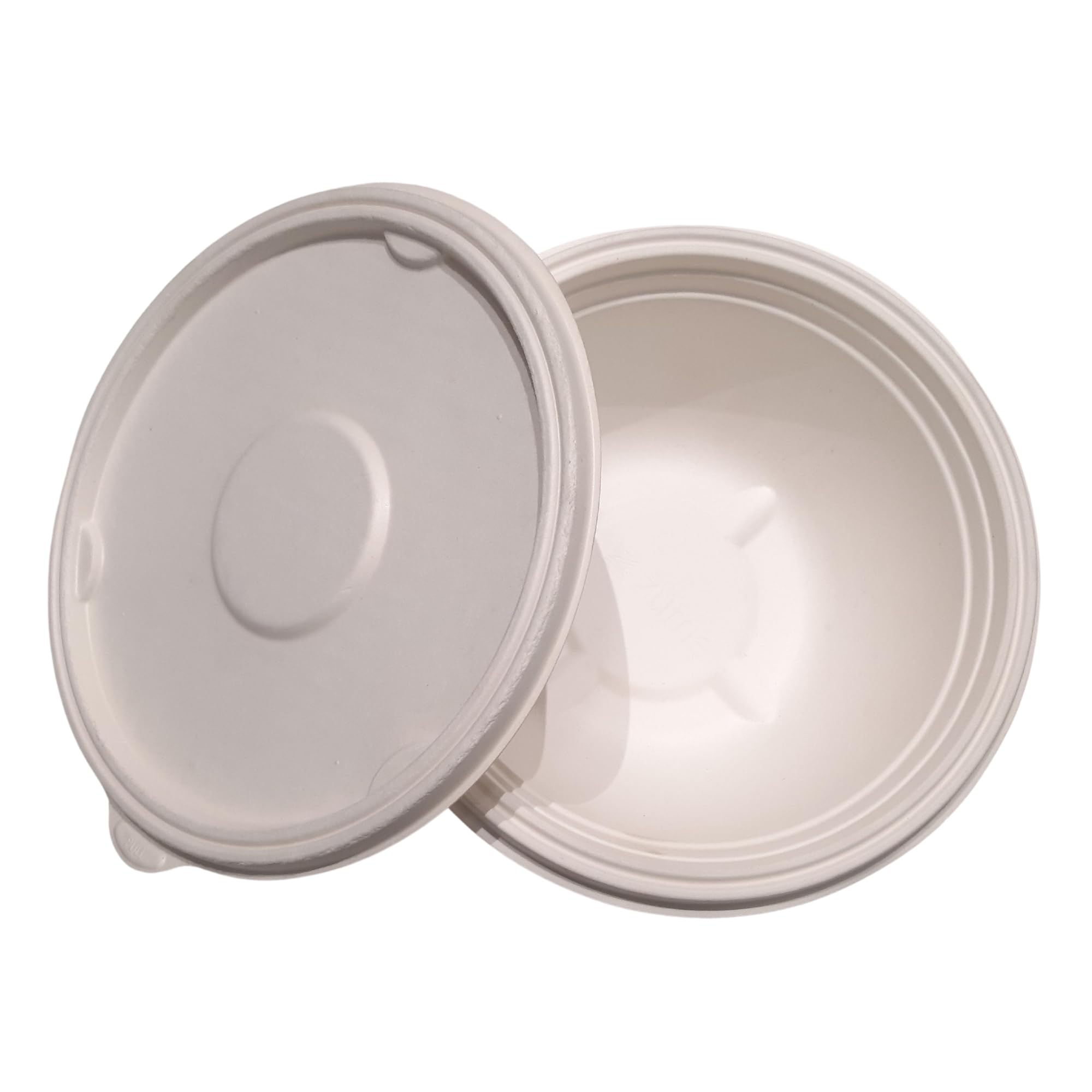 Eco-Friendly 750ml Sugarcane Bagasse Round Food Containers with Lid - 10 Pack | Biodegradable & Compostable Takeout Containers for Restaurants, Picnics, and Meal Prep