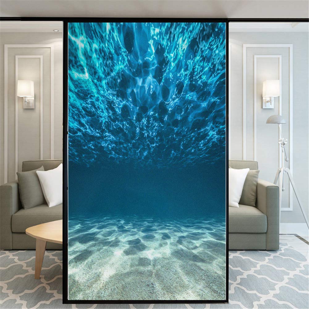 Frosted Privacy Window Film - Static Cling No Glue Self-Adhesive Vinyl Decorative Sticker (50x180cm/19.7