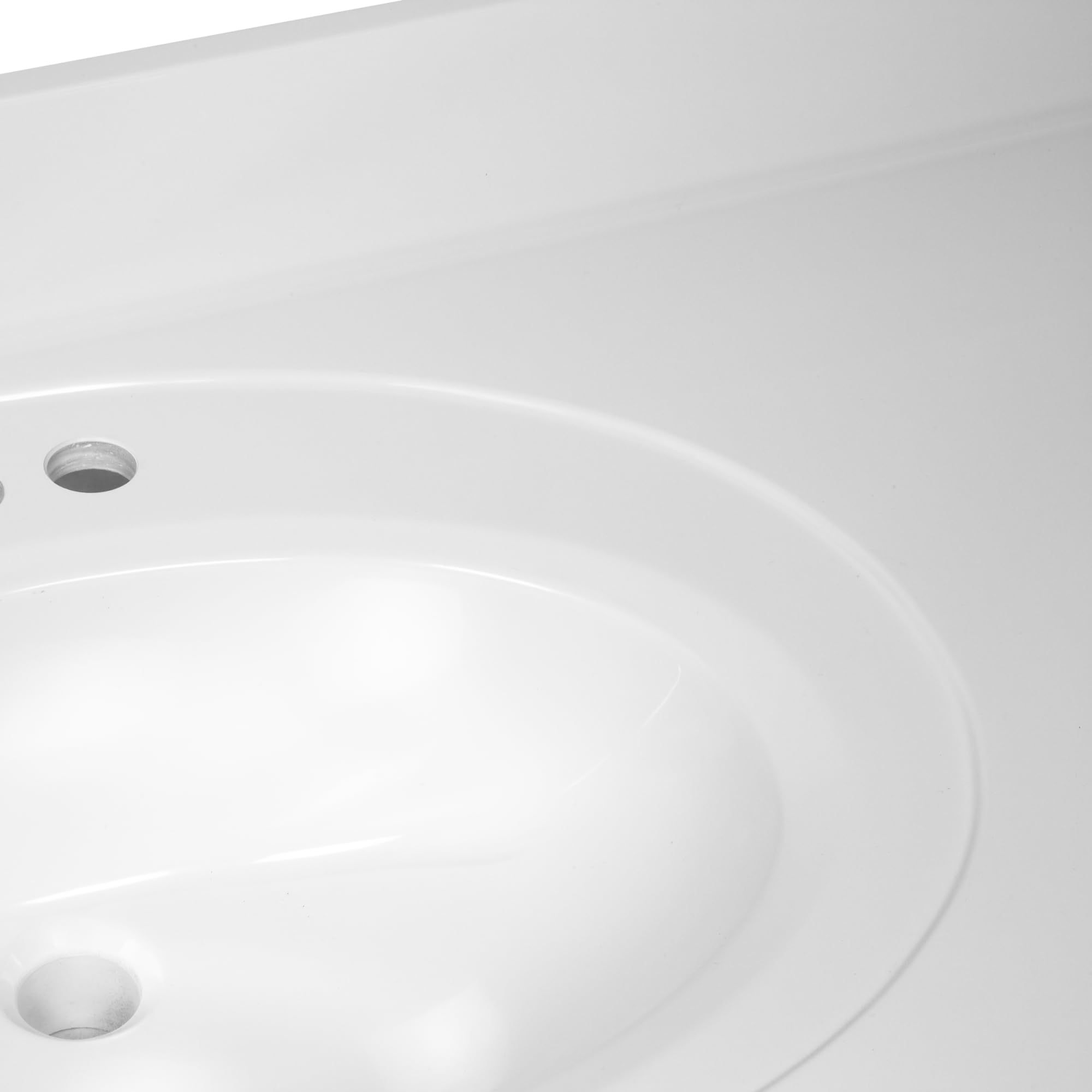 61 Inch White Cultured Marble Bathroom Vanity Top with Backsplash - Durable Modern Design for Home Renovation - Perfect for Master Bath & Powder Room Upgrades (Design House 597427)