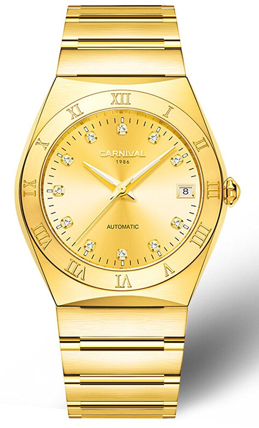 Luxury Men's Waterproof Stainless Steel Diamond Luminous Automatic Mechanical Watch - Perfect for Business, Formal Events & Daily Wear