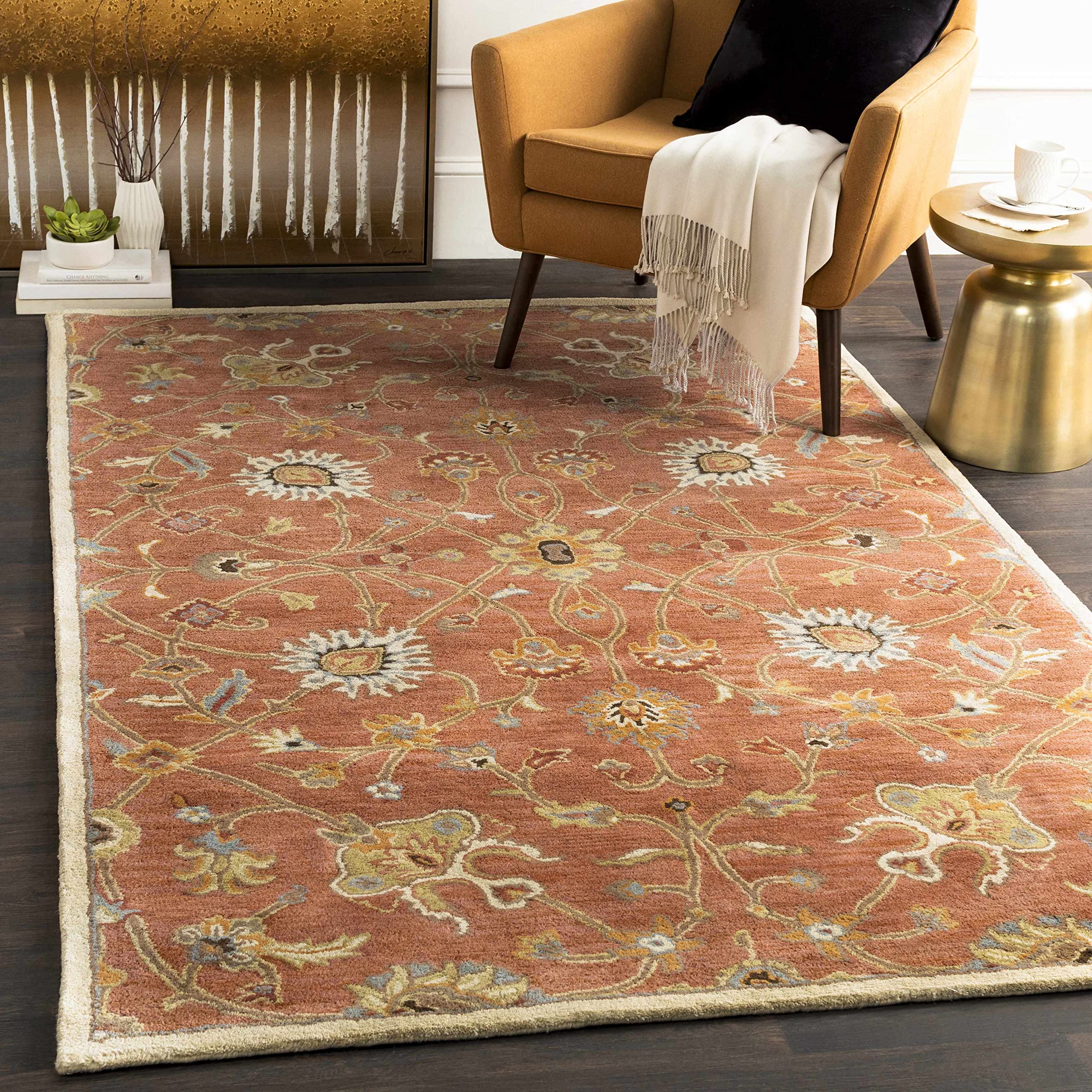 Premium Hauteloom McKeesport Wool Area Rug 2' x 3' - Traditional Black, Brown & Red Design - Soft & Durable for Living Room, Bedroom, Office - Perfect for Home Decor & Cozy Spaces
