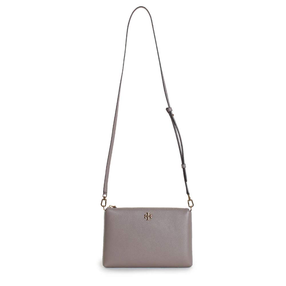 Tory Burch Kira Pebbled Leather Crossbody Wallet for Women - Small Taupe Bag, Perfect for Everyday Use, Travel & Shopping