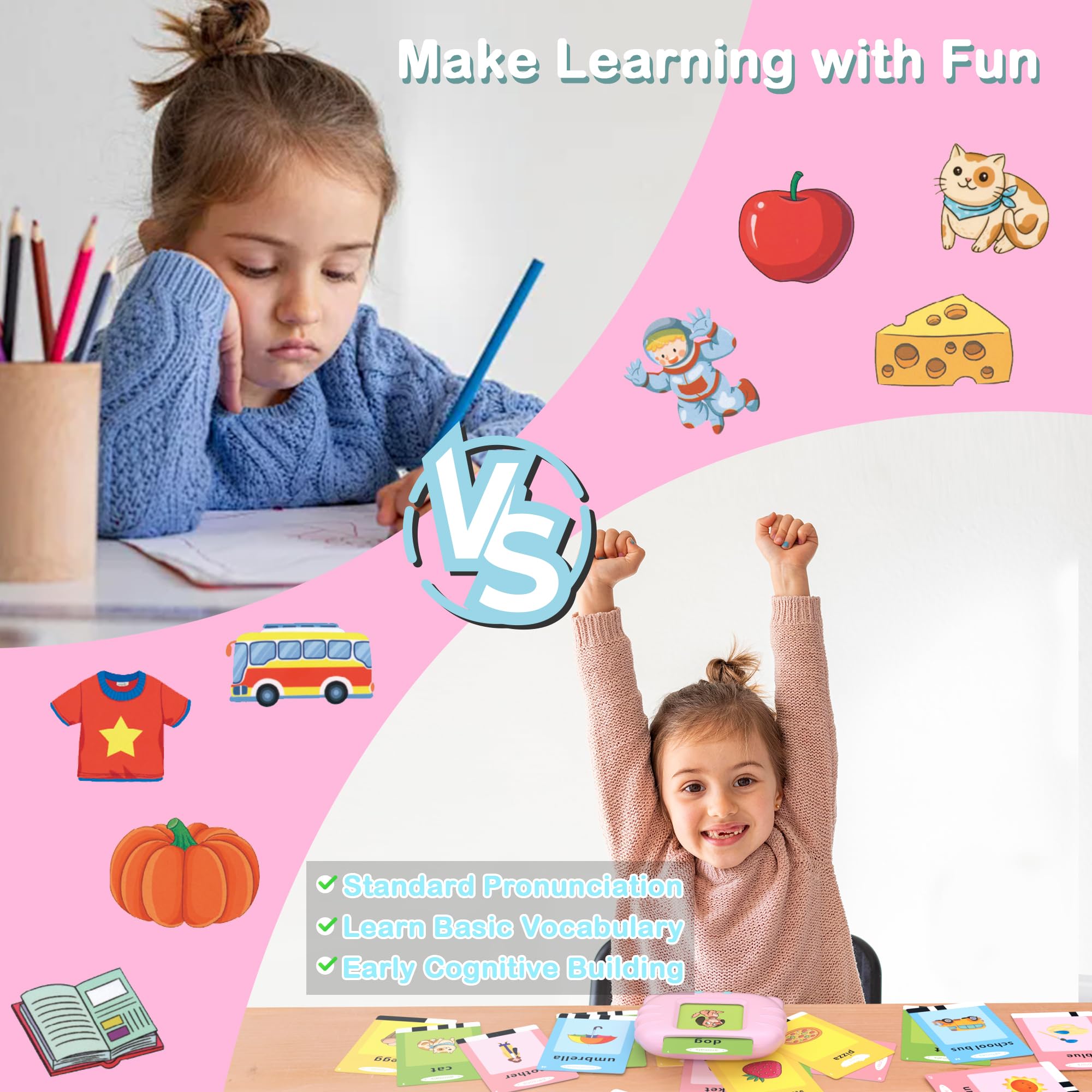 384 Words Pocket Speech for Toddlers - Educational Talking Flash Cards, Montessori Sensory Toys for 1-5 Year Old Girls & Boys | Perfect Birthday Gift & Autism Learning Toy for Preschool Kids | Enhance Early Vocabulary & Speech Development at Home or Classroom
