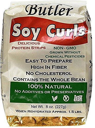 Organic Butler Soy Curls - Non-GMO, Vegan Protein (8 oz Bags, Pack of 6) | Perfect for Stir-Fry, Salads & Meal Prep | High-Protein Meat Alternative for Plant-Based Diets