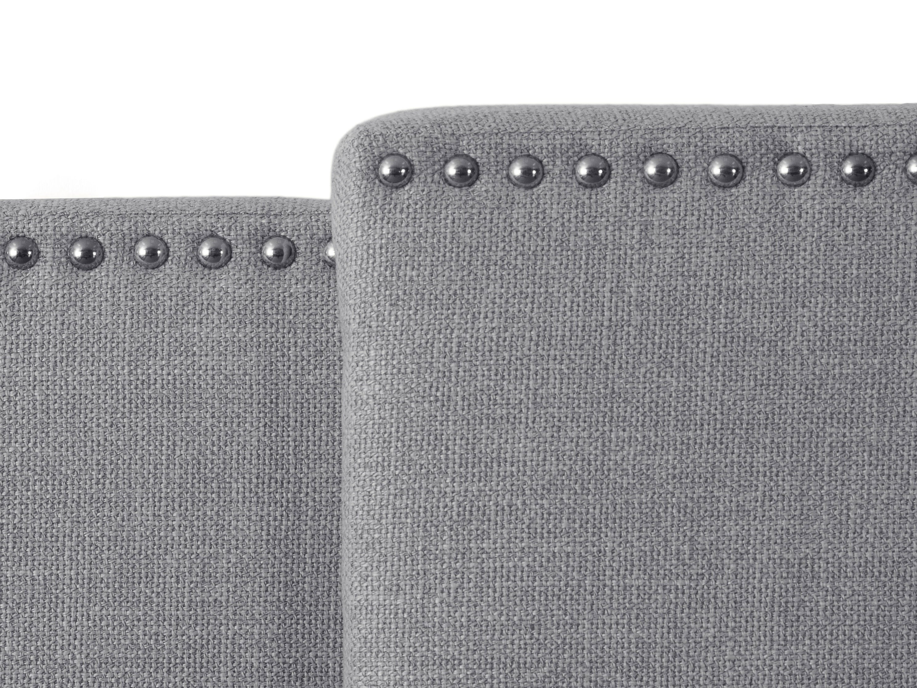 Adjustable Grey Upholstered Headboard with Soft Padding - Perfect for Bedroom Decor and Enhanced Comfort