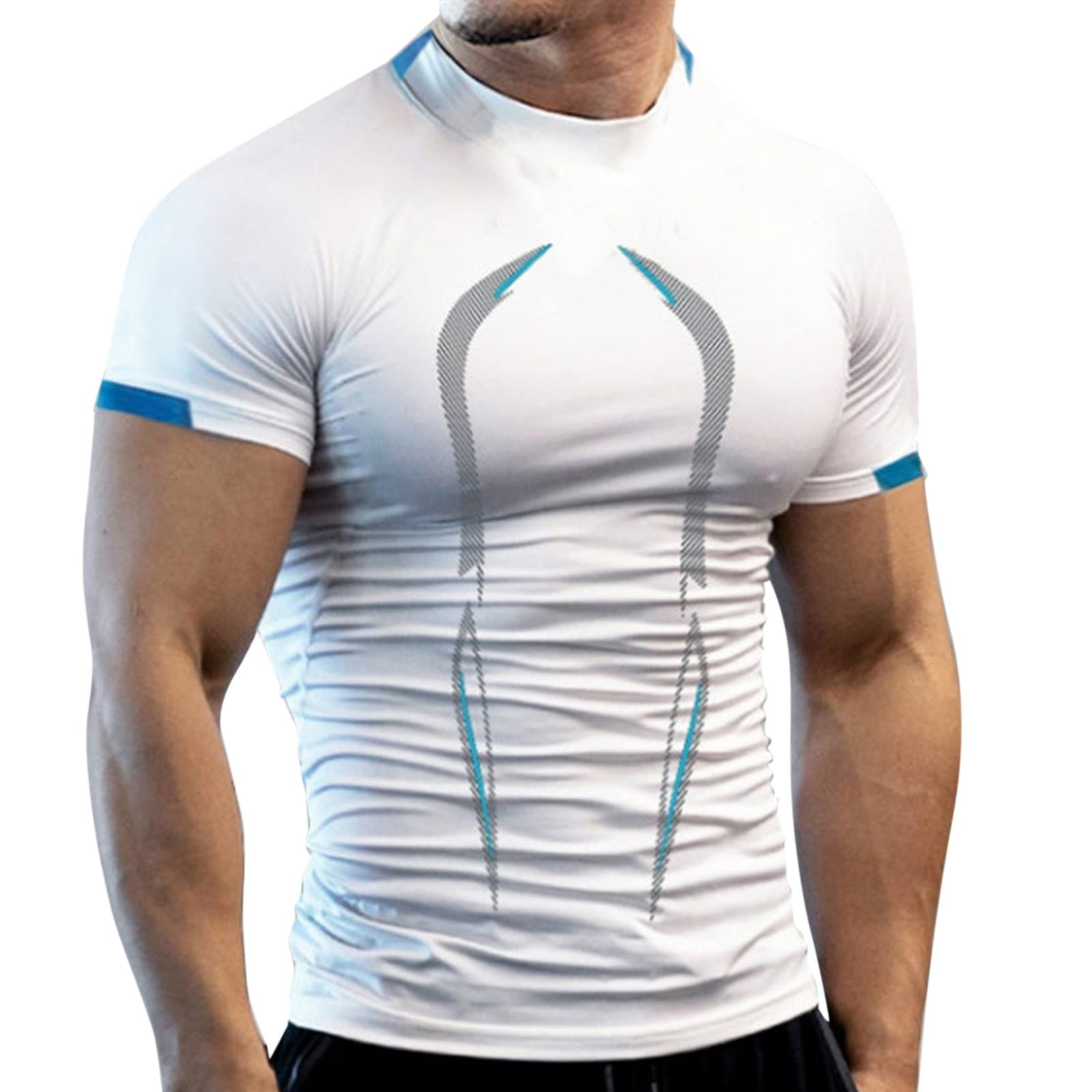 Men's Athletic Compression Shirt - Cool Dry Moisture Wicking Short Sleeve Workout T-Shirt for Gym, Running & Sports | Baselayer Top for Active Lifestyle