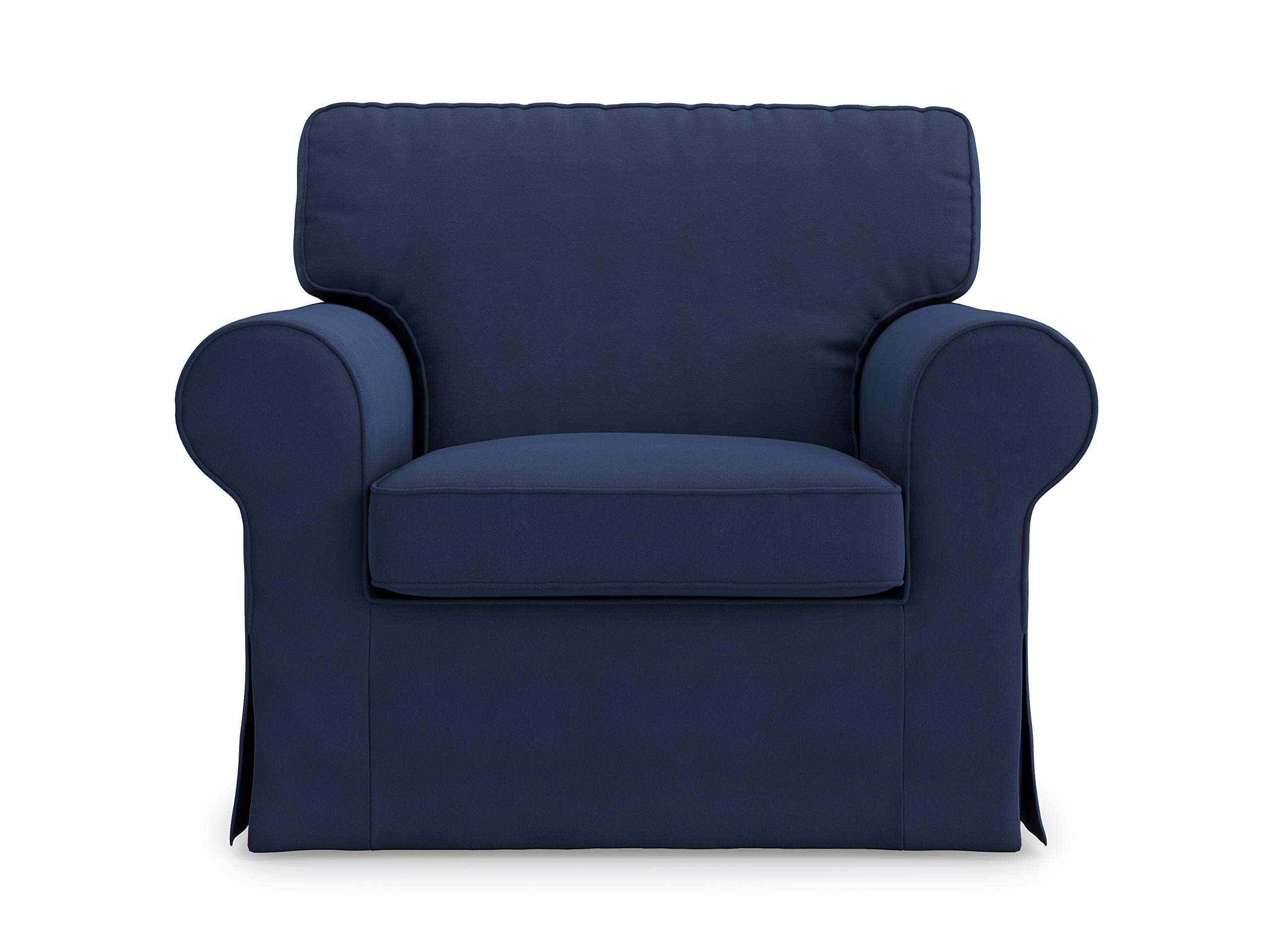 MASTERS OF COVERS Ektorp Armchair Slipcover - 5 Color Cotton Replacement Cover for IKEA Ektorp Chair (Blue Cotton) - Perfect for Living Room, Bedroom & Home Decor - Not Compatible with Uppland Series Sofa