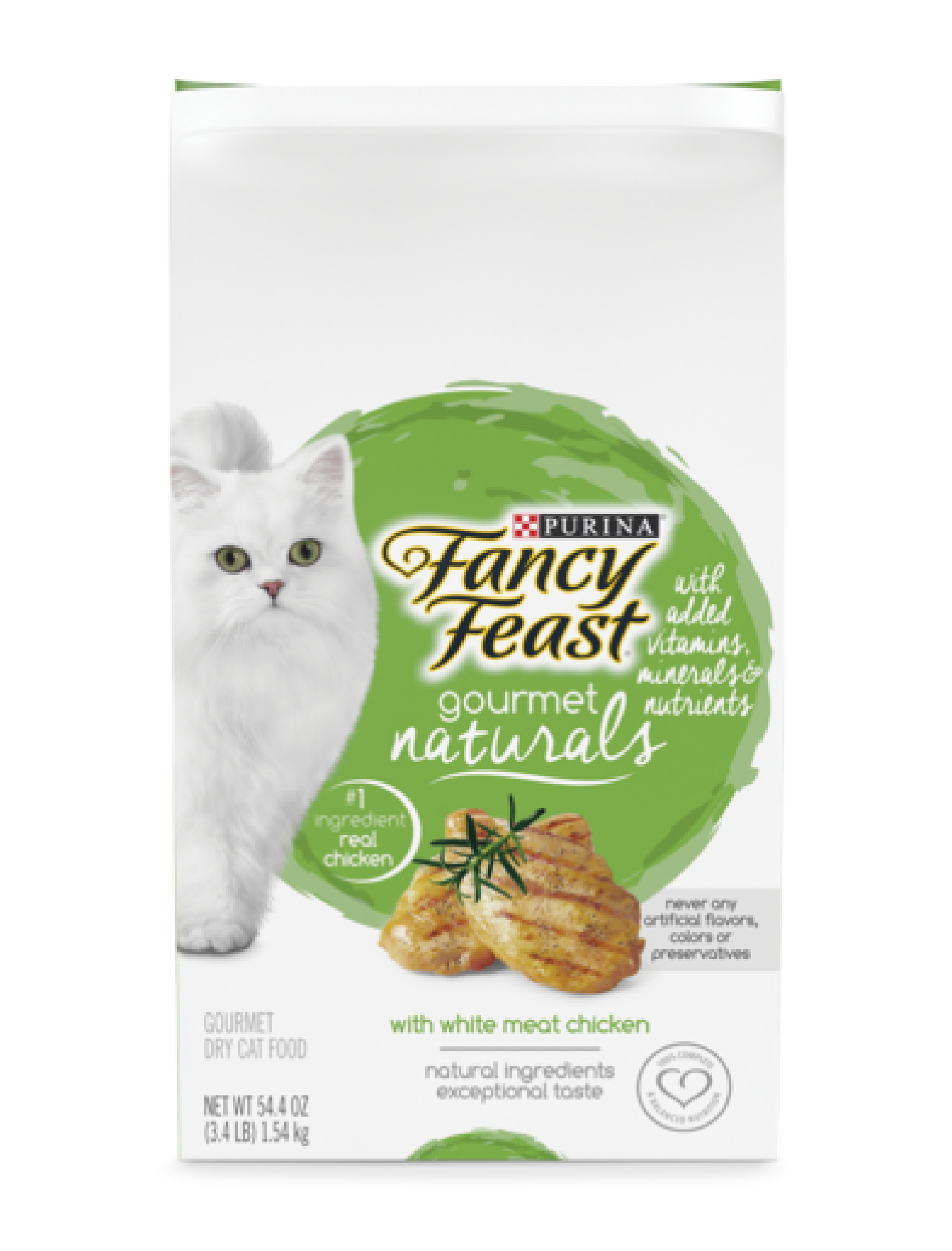 Fancy Feast Gourmet Naturals White Meat Chicken Dry Cat Food - Premium Natural Recipe for Adult Cats (3lb & 7lb Bags) - Perfect for Indoor Cats & Weight Management