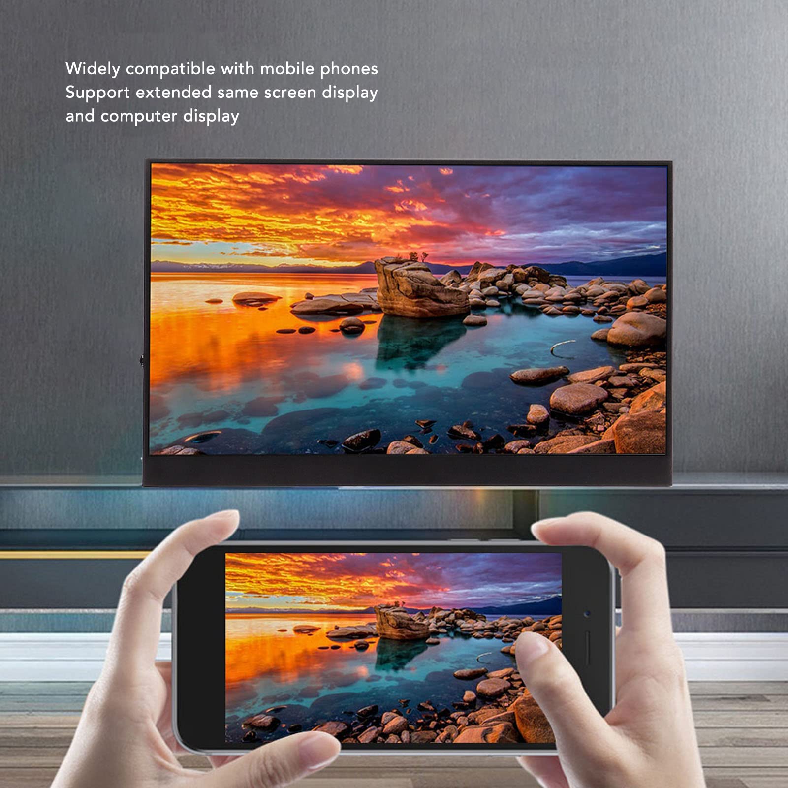 GOWENIC 17.3 Inch Portable Monitor with 2K Resolution, Dual Built-in Speakers & Multiple Ports - External Second Screen for Laptop, Smartphone & Gaming Devices - Perfect for Work, Travel & Entertainment