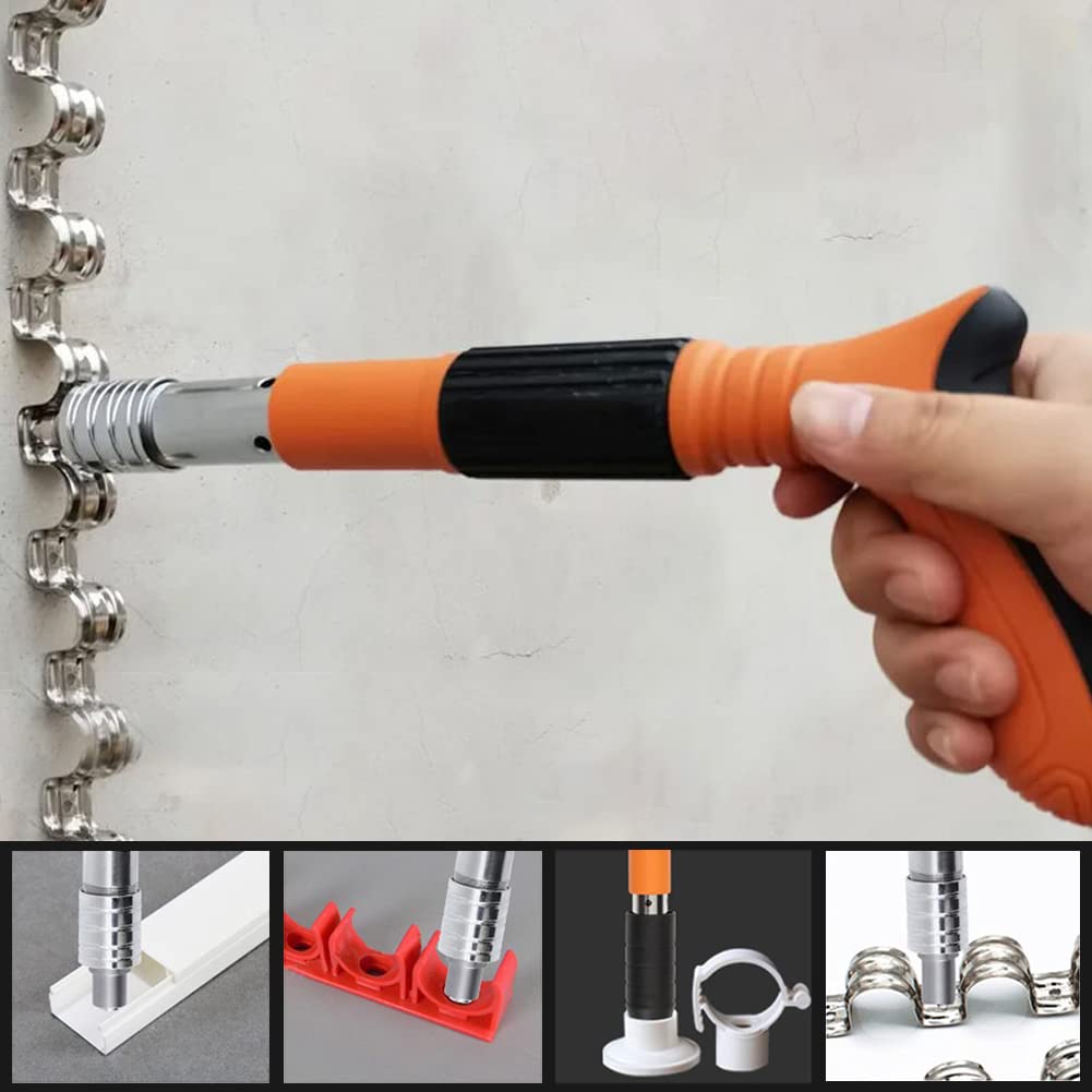 BAUSATZ Manual Ceiling Nail Gun - Heavy Duty Concrete Nailer with 20 Universal Steel Nails for Walls, Wood, Drywall | Perfect for Construction, Home Renovation & DIY Projects