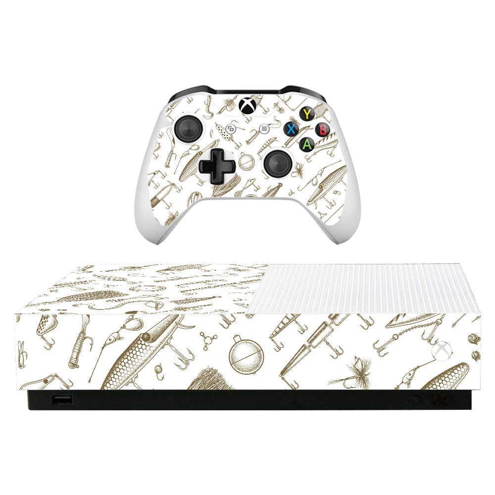 MightySkins Vinyl Skin Wrap for Microsoft Xbox One S All-Digital Edition - Retro Lures Design | Protective & Durable Decal Cover | Easy to Apply & Remove | Made in USA | Perfect for Gaming Setups & Personalized Console Customization