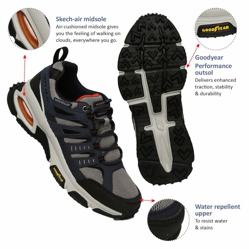 Skechers Men's Skech Air Envoy Oxford Shoes - Lightweight Comfortable Slip-Resistant Work Shoes for Business Casual & Office Wear