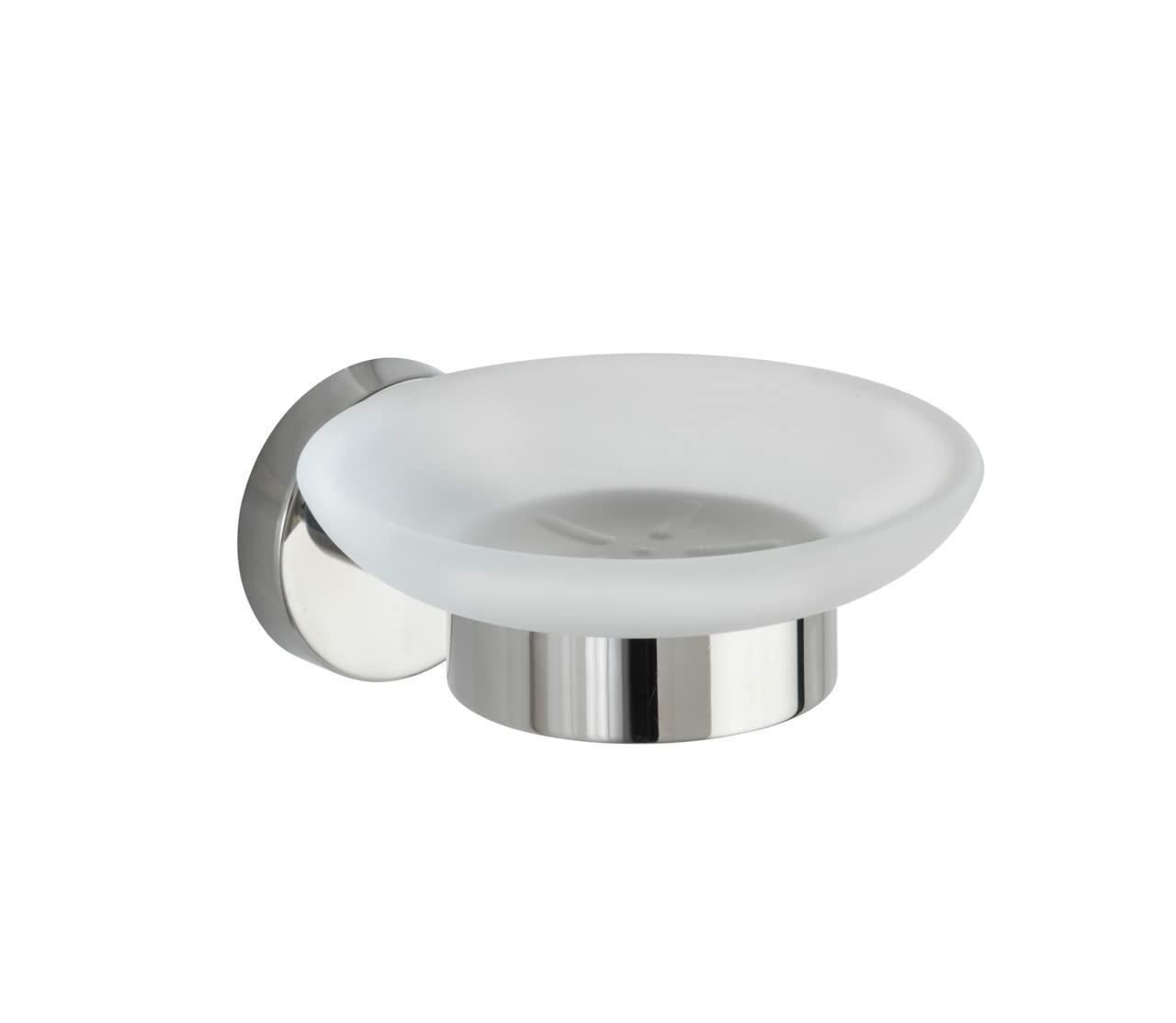 Wenko Bosio Stainless Steel Soap Dish - Shiny Silver & Transparent Design for Bathroom, Kitchen Sink, or Shower Organizer