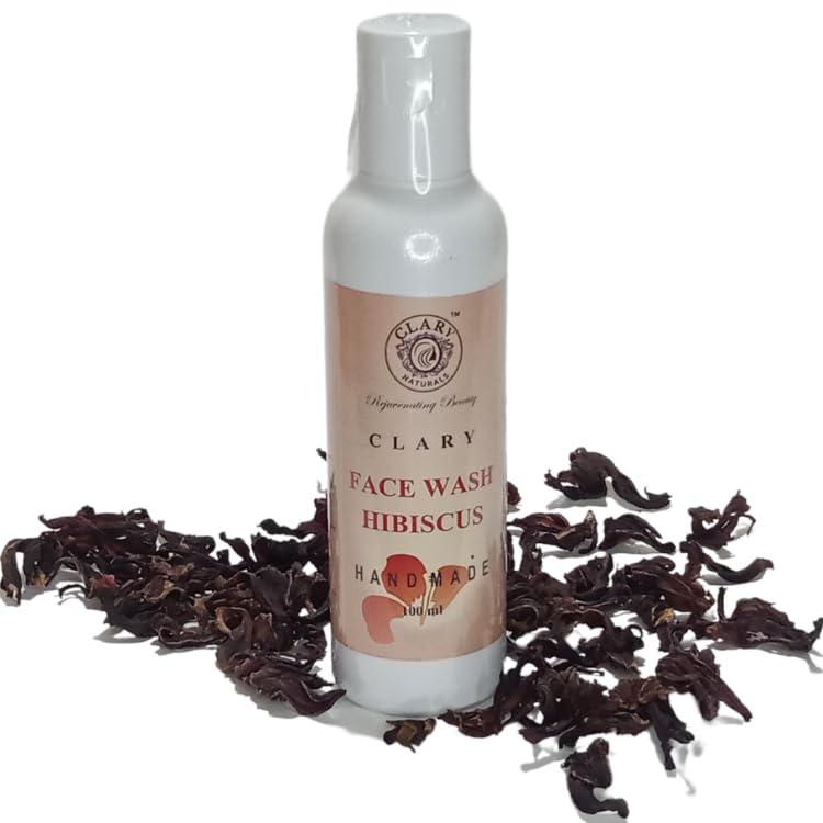 Clary Naturals Hibiscus Anti-Aging Face Wash - Sulfate & Paraben Free Cleanser for Men & Women | Natural Skincare for Youthful Glow | Perfect for Daily Face Cleansing & Anti-Wrinkle Care
