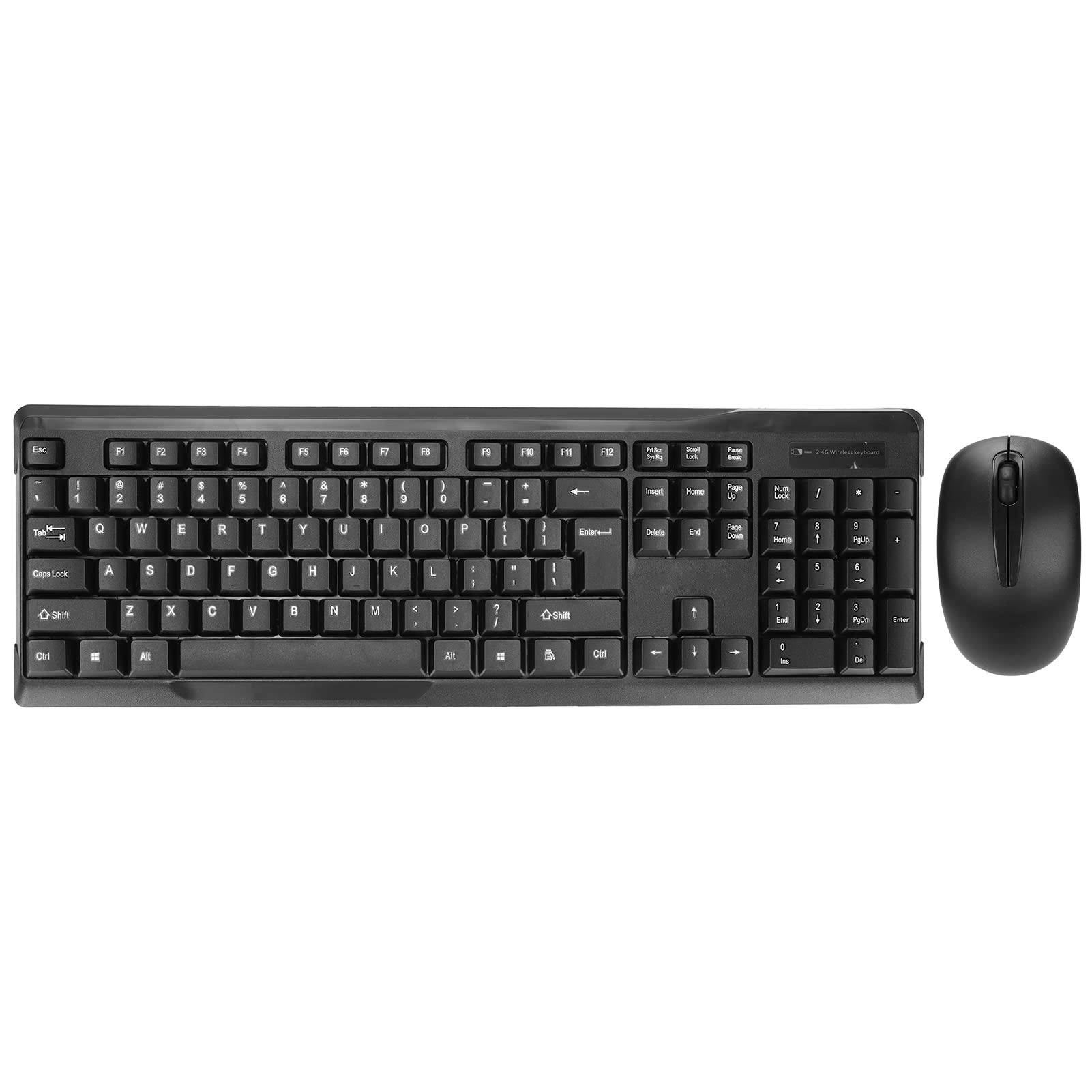 Wireless Keyboard Mouse Combo 2.4G, 104Keys Ergonomic for Office & Home