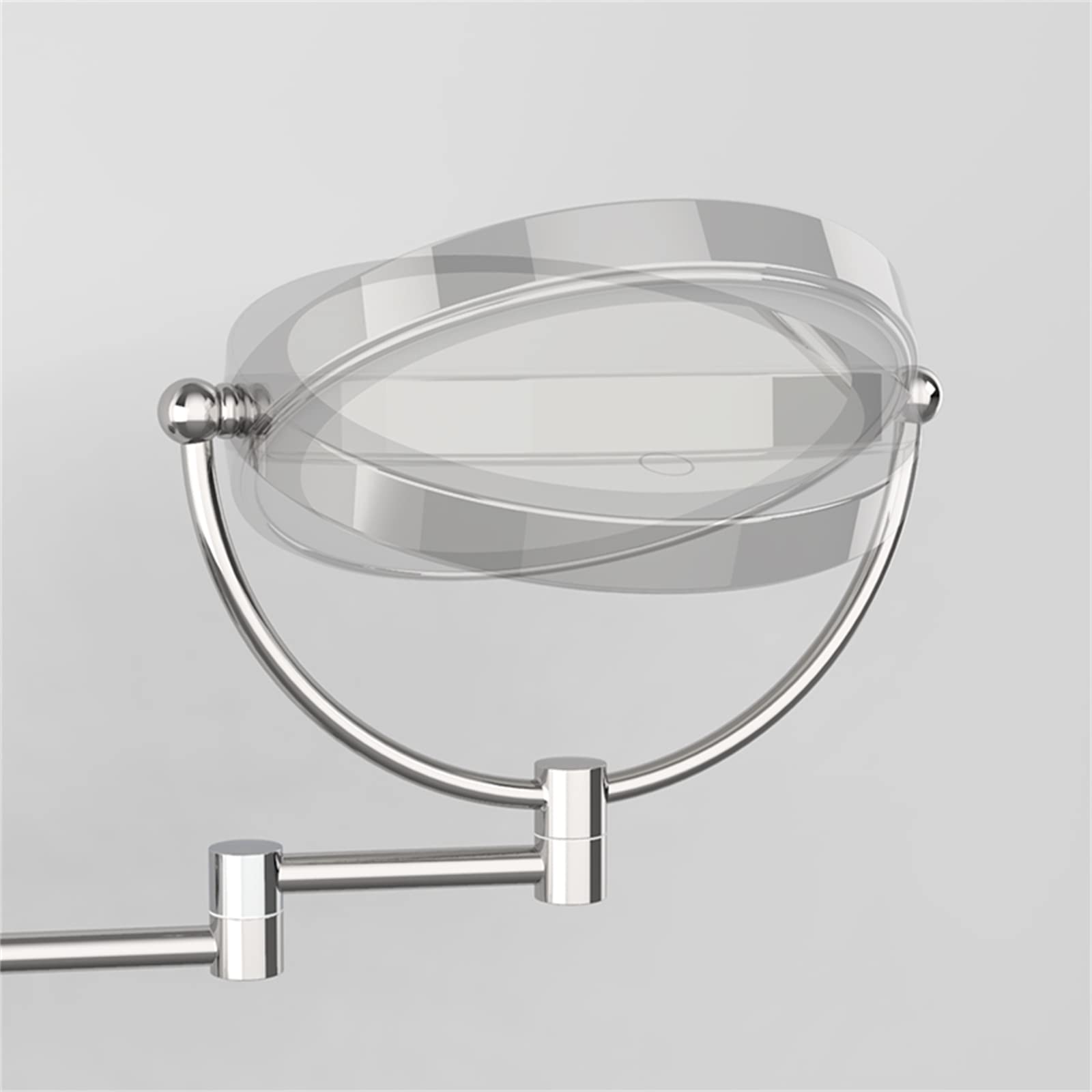 KEYQEEN LED Makeup Mirror with Lights - Double Sided 1X/10X Magnifying Mirror, Brushed Gold Wall Mounted Vanity Mirror with 360° Swivel & Extendable Arm | Perfect for Bathroom, Bedroom, Dressing Room & Makeup Studio
