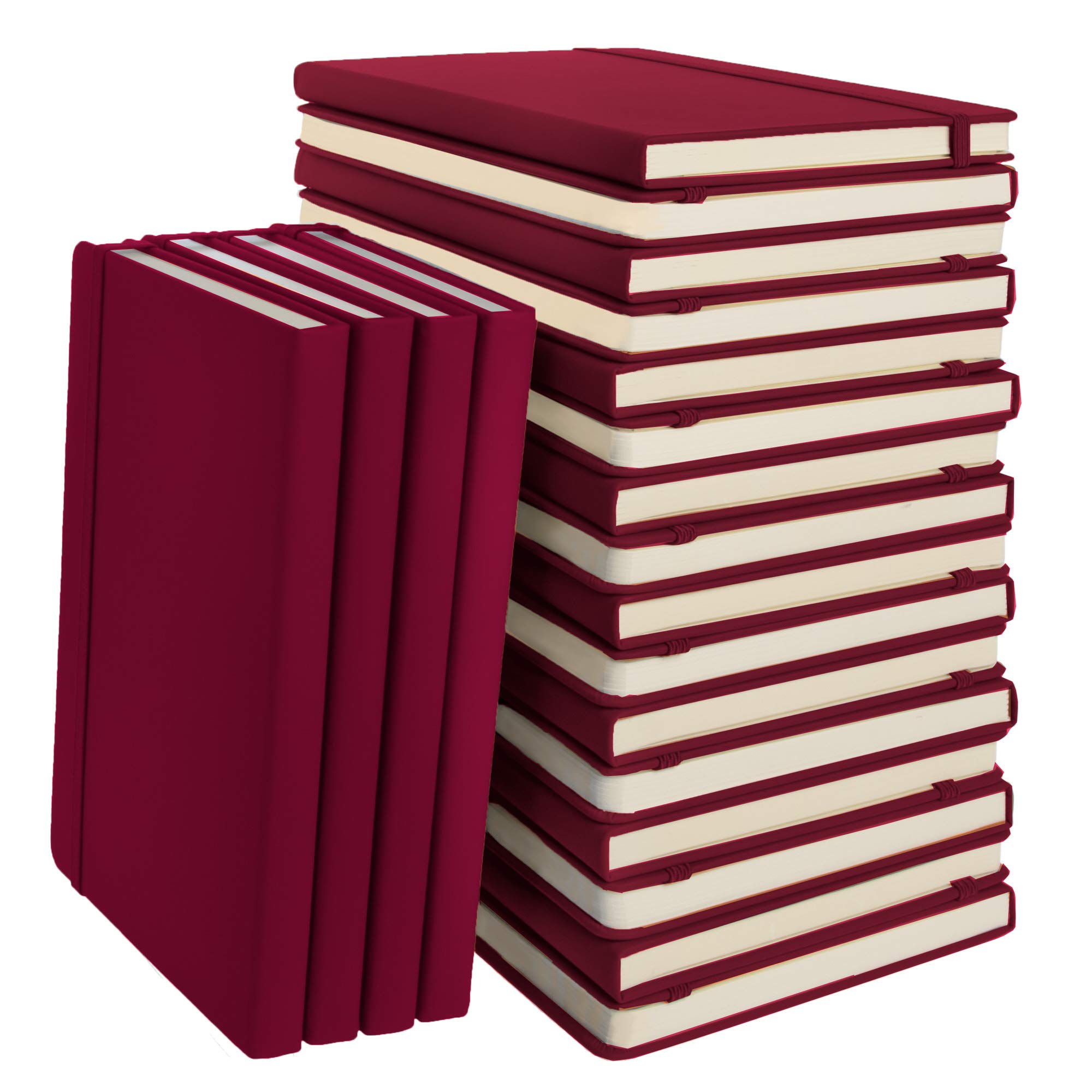 Simply Genius (20 Pack) A5 Hardcover Bullet Journal Notebooks - Dotted Grid Notebook/Journal, Leatherette Cover, 192 Pages, 5.7 x 8.4 Inches (Wine) - Perfect for Planning, Sketching & Note-Taking