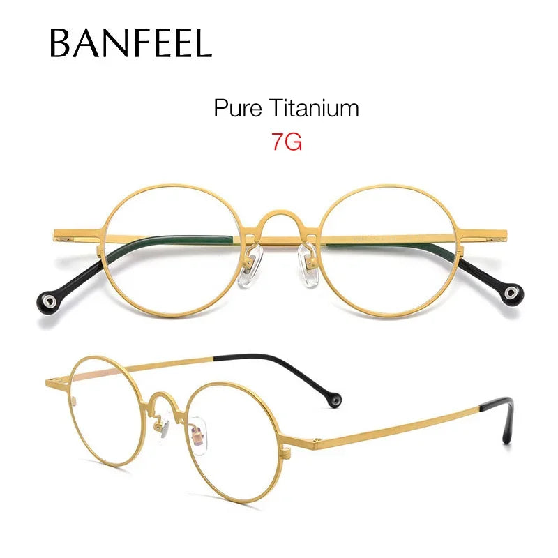 Aror Unisex Full Rim Round Titanium Eyeglasses Frame 494080 - Lightweight & Durable Eyewear for Men & Women | Perfect for Reading, Driving & Everyday Use