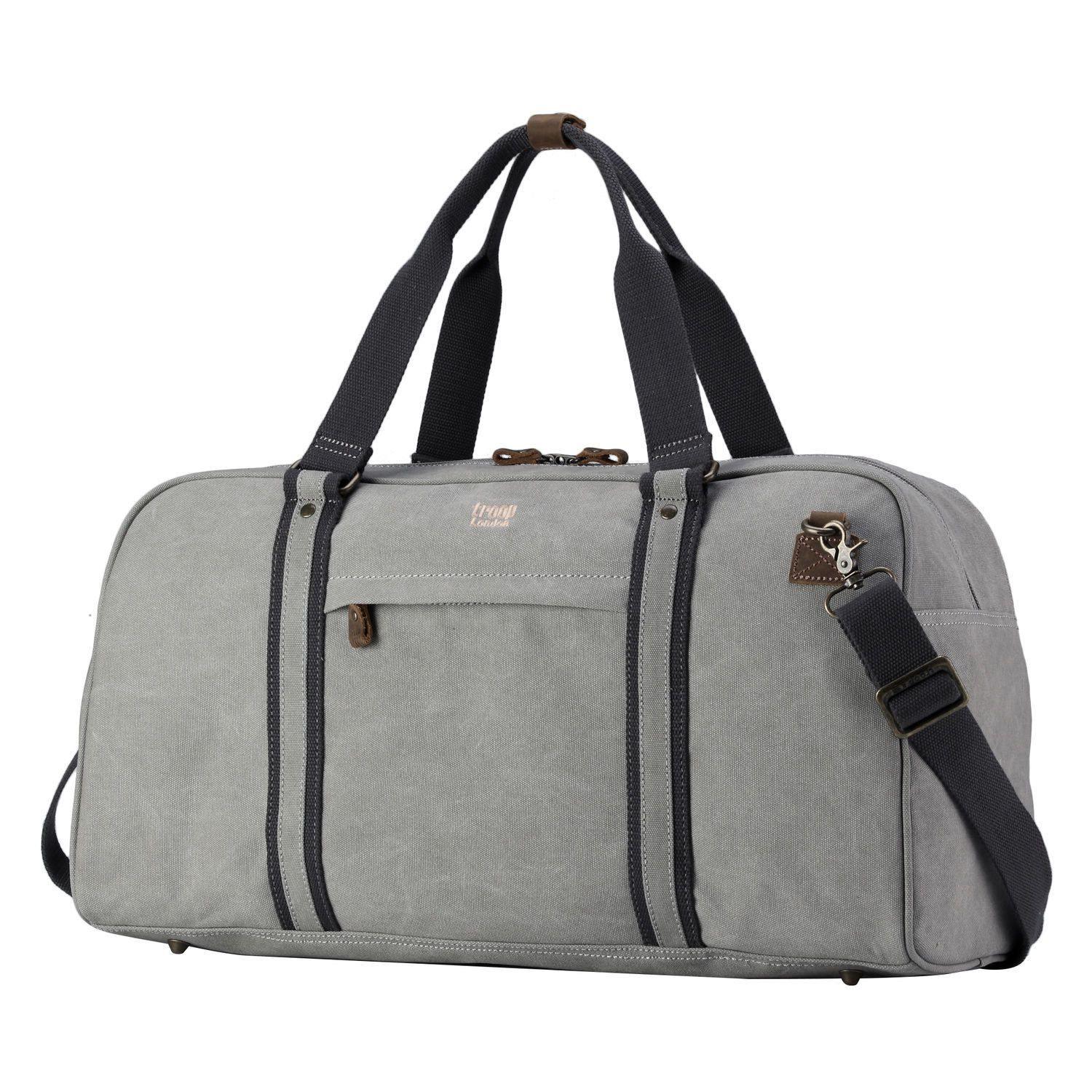 TRP0389 Troop London Classic Canvas Travel Duffel Bag - Large Waterproof Holdall for Gym, Weekend Trips & Air Travel | Durable Carry-On Luggage for Men & Women