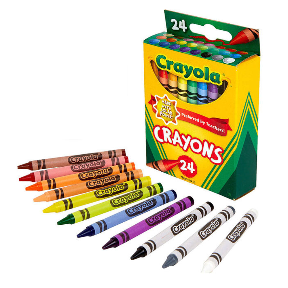 24-Piece Crayola Crayon Tuck Box - Non-Toxic Art Supplies for Kids Ages 3+ - Perfect for School, Home & Travel Activities
