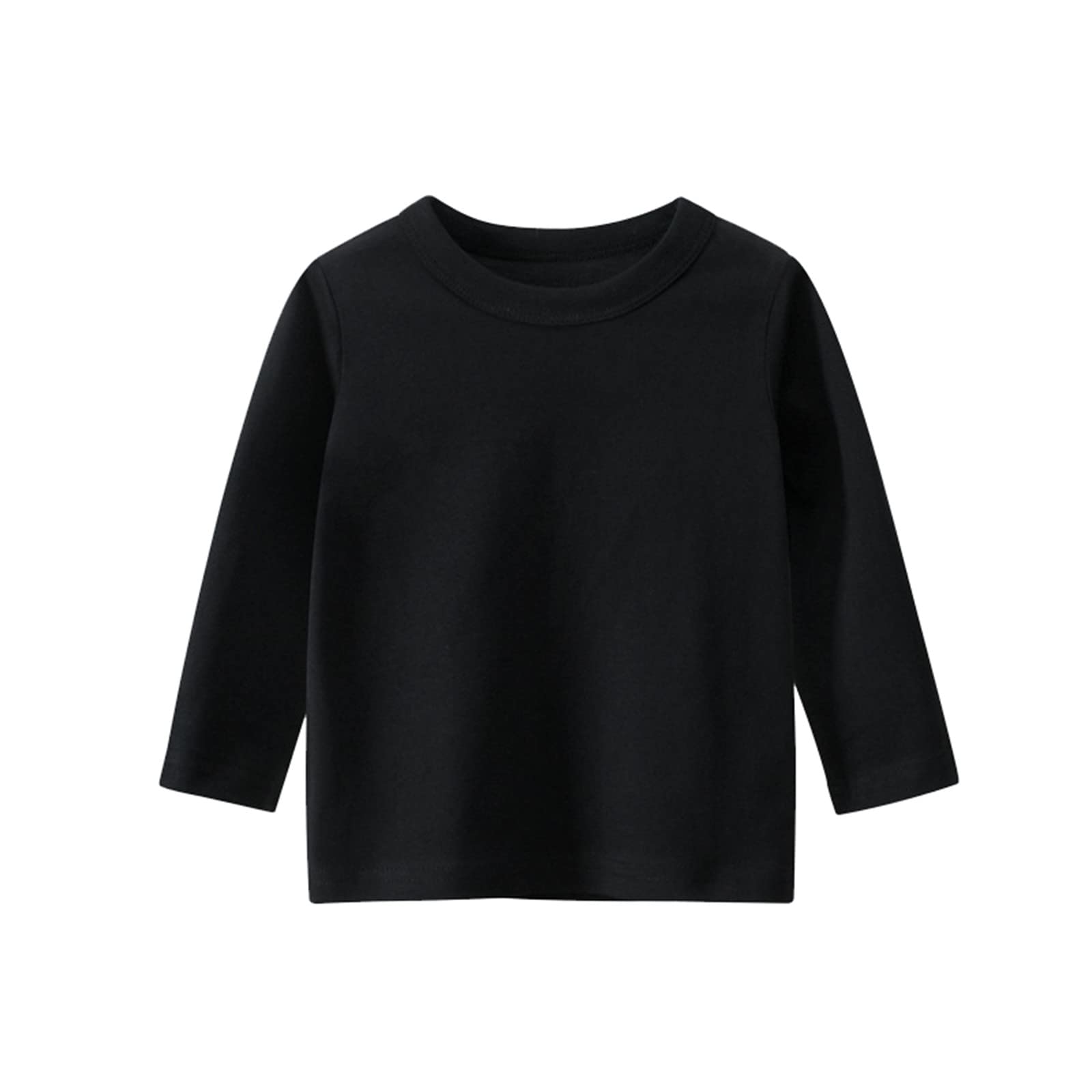 Boys Girls Long Sleeve Basic T-Shirt - Solid Color Casual Tee for Toddlers (Size 7) - Perfect for Playdates, School & Everyday Wear