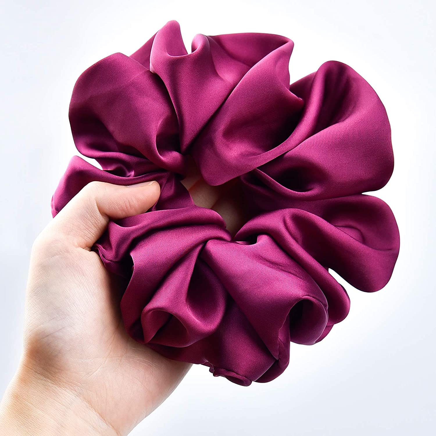 Glamifirsto 6-Pack Large Satin Hair Scrunchies - Silk Hair Bands & No Crease Ponytail Holders for Women & Girls - Perfect for Work, Gym, and Everyday Hair Accessories