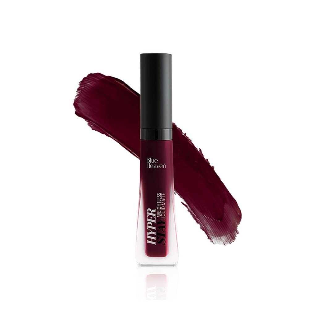 Blue Heaven Lash Twist Volumizing Mascara in Black (12ml) & Hyperstay Weightless Matte Liquid Lipstick in Mystic Maroon-05 (6ml) - Long Lasting Makeup Combo for Day to Night Looks