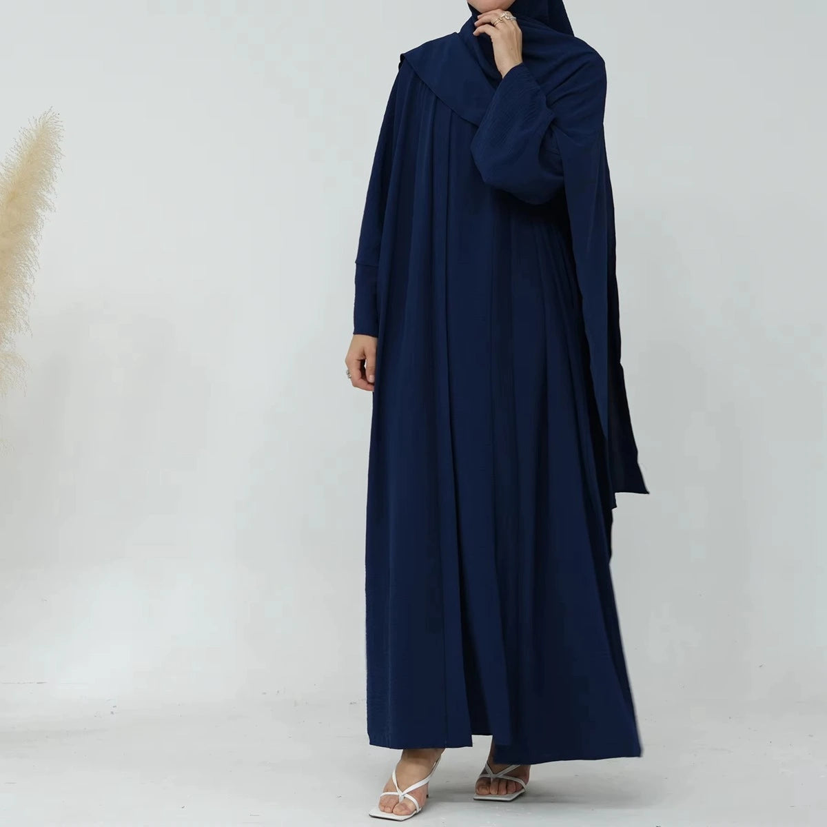 12 Color Options 2-Piece Abaya Dress Set for Muslim Women - Modest Islamic Prayer Outfit with Outer Abaya & Inner Dress - Perfect for Eid, Ramadan, Mosque & Special Occasions