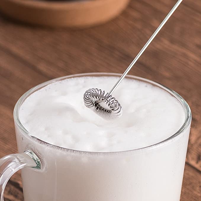 FOX RUN 65171 Handheld Milk Frother - Electric Whisk for Coffee, Latte, Cappuccino & Hot Chocolate - Perfect for Home, Office & Cafe Use