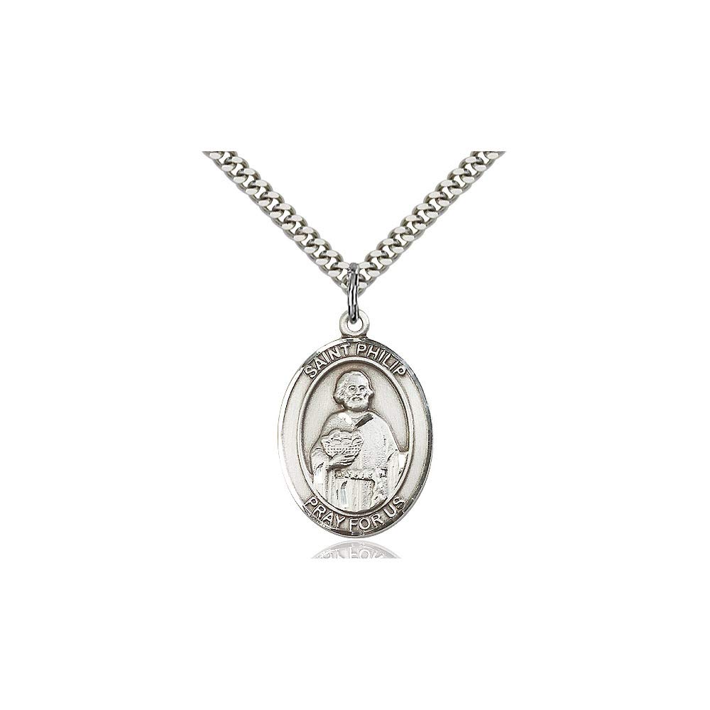 Sterling Silver St. Philip The Apostle Pendant Necklace - Religious Jewelry for Women & Men - Perfect for Baptism, Confirmation & Spiritual Gifts