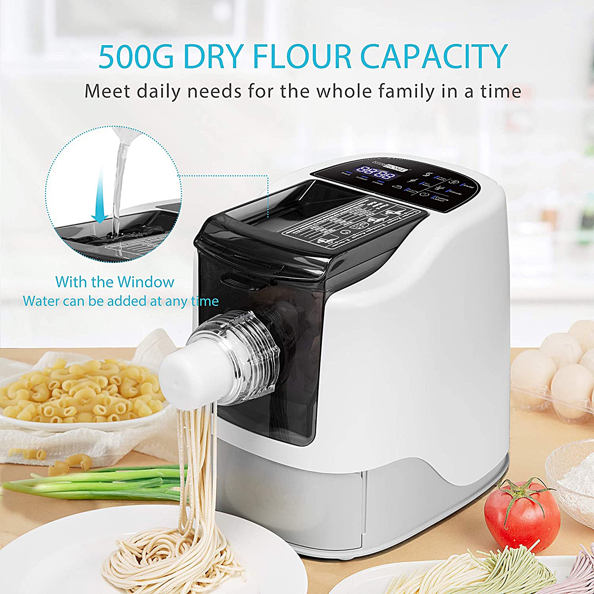 Automatic Pasta Maker Machine - Electric Fresh Homemade Noodle Maker for Italian Pasta, Spaghetti, Fettuccine | Perfect for Home Kitchen, Restaurant & Italian Cooking Enthusiasts