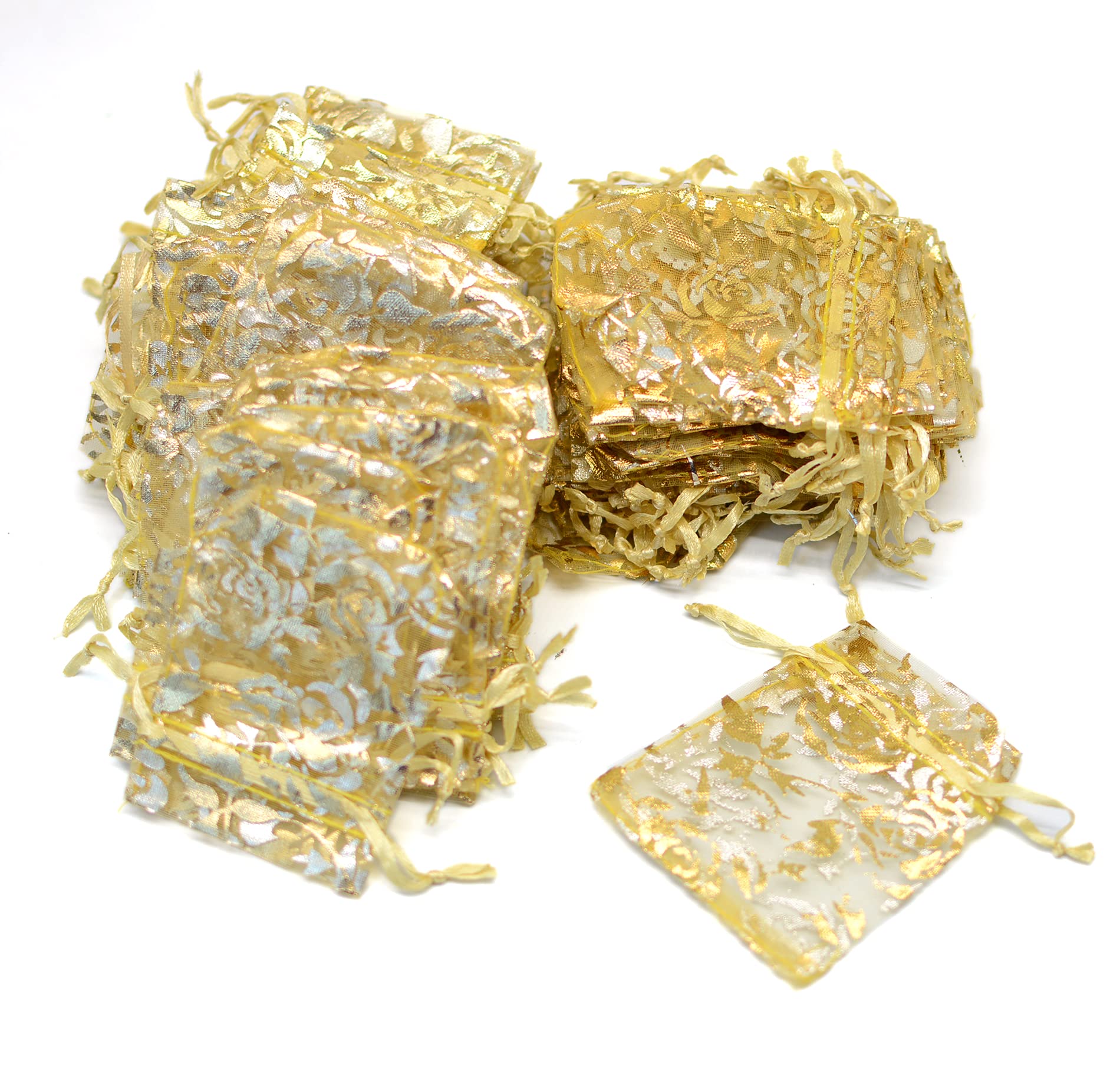 Mixed Color Sheer Organza Bags for Wedding Favors & Jewelry (2.7x3.5